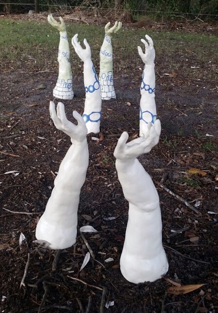Installation of 12 pairs of earthenware arms