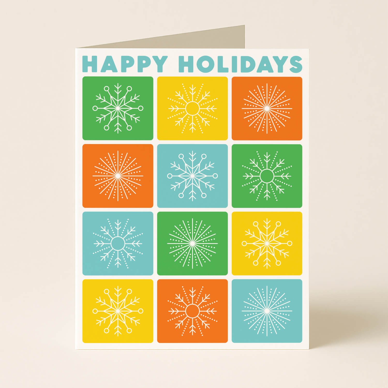 Happy Holidays Snowflakes Greeting Card