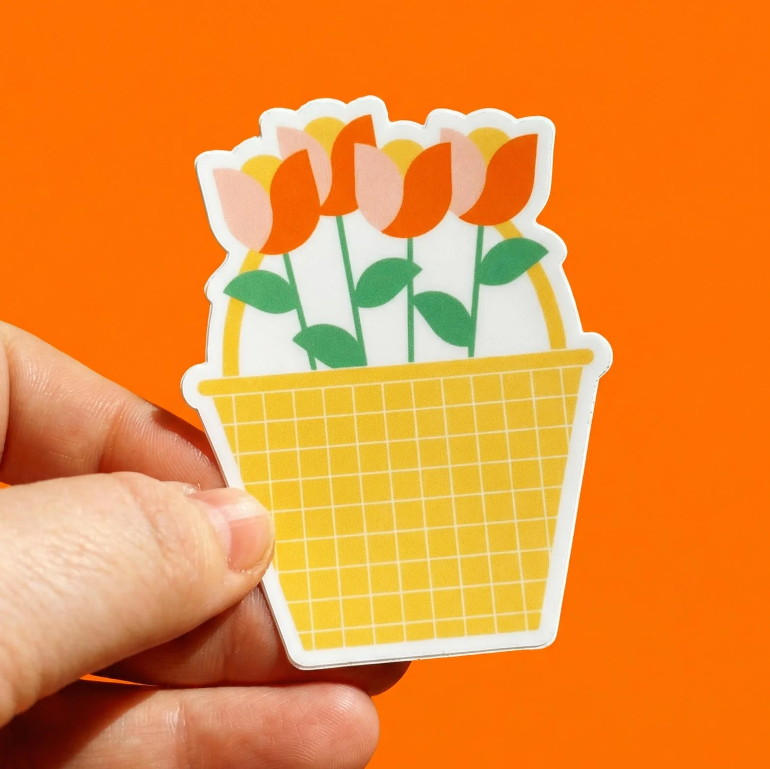 Basket of Tulips Sticker