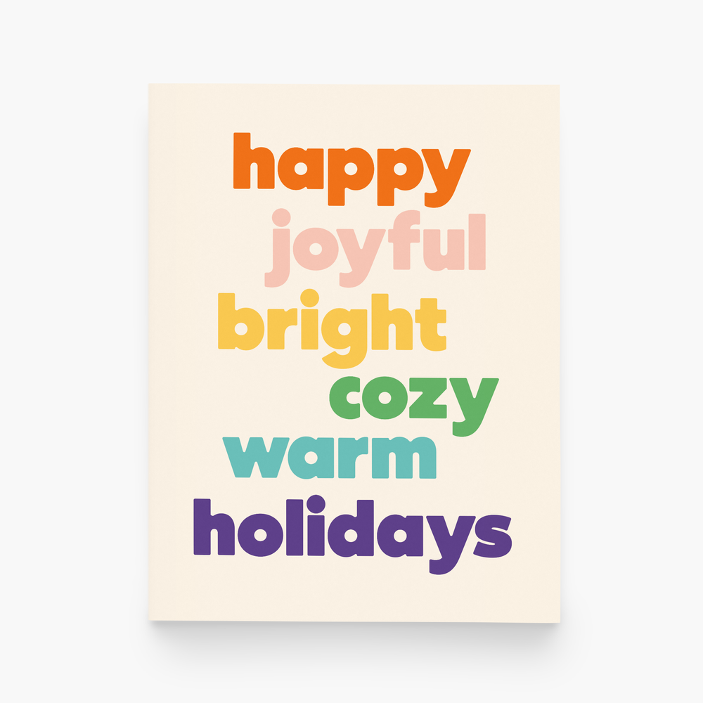 Happy Joyful Holidays Greeting Card