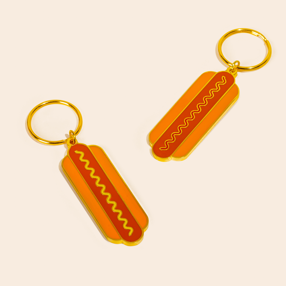 paper&stuff Hot Dog Keychain (double-sided!)