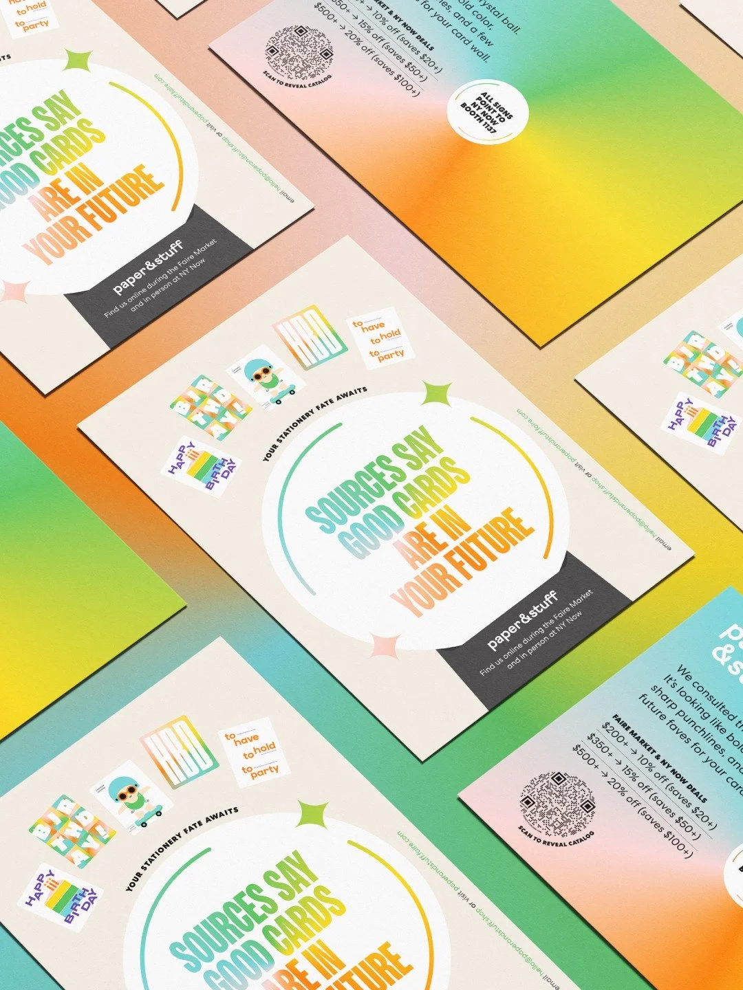 Glamour shots of the postcard I sent out to wholesale buyers telling them about my new cards and show specials. 😍

--

It's almost that time of year, you guys! All of the new p&amp;s cards are now live on Faire so you can start filling your cart wit