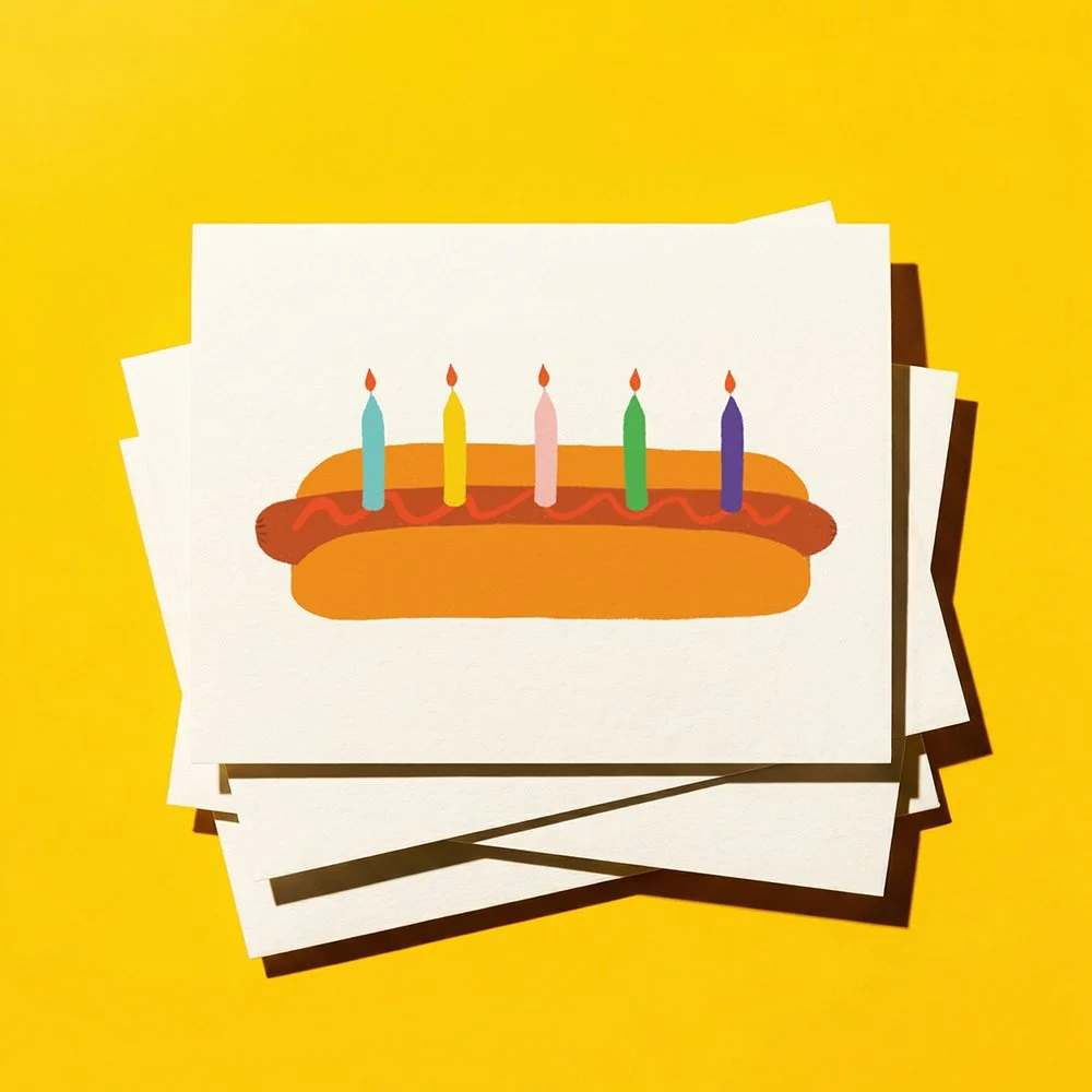 Happy Birthday Hot Dog Cake Greeting Card