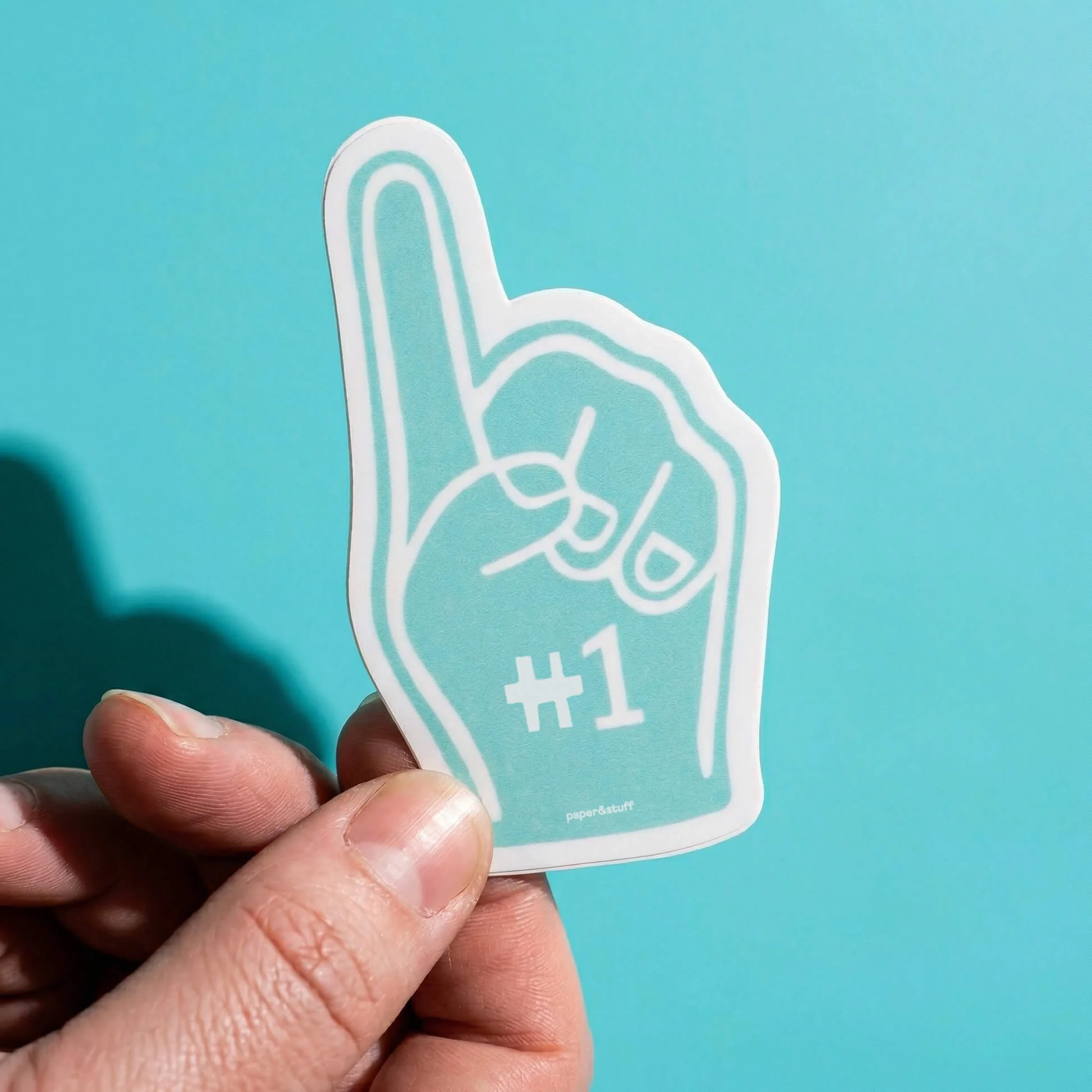 Number 1 Fan Foam Finger Sticker