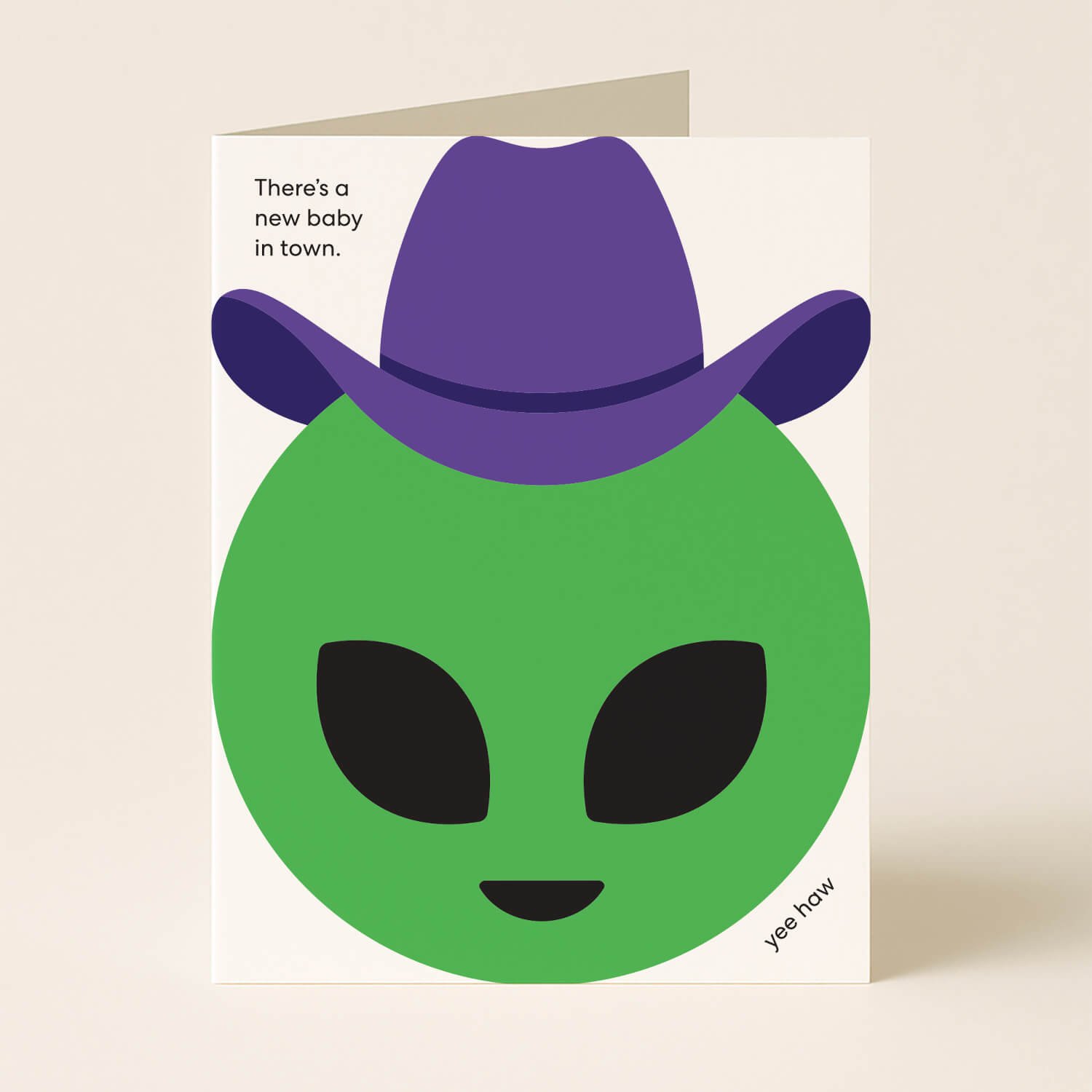 Alien Cowboy New Baby Card
