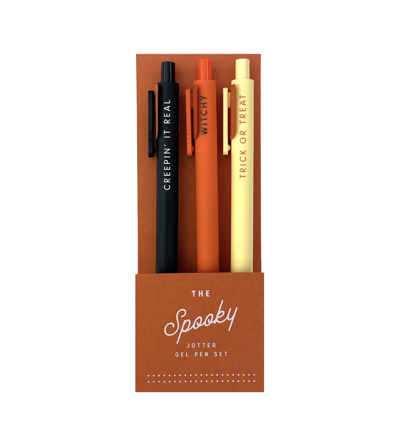 Three Halloween-themed Spooky Jotter gel pens