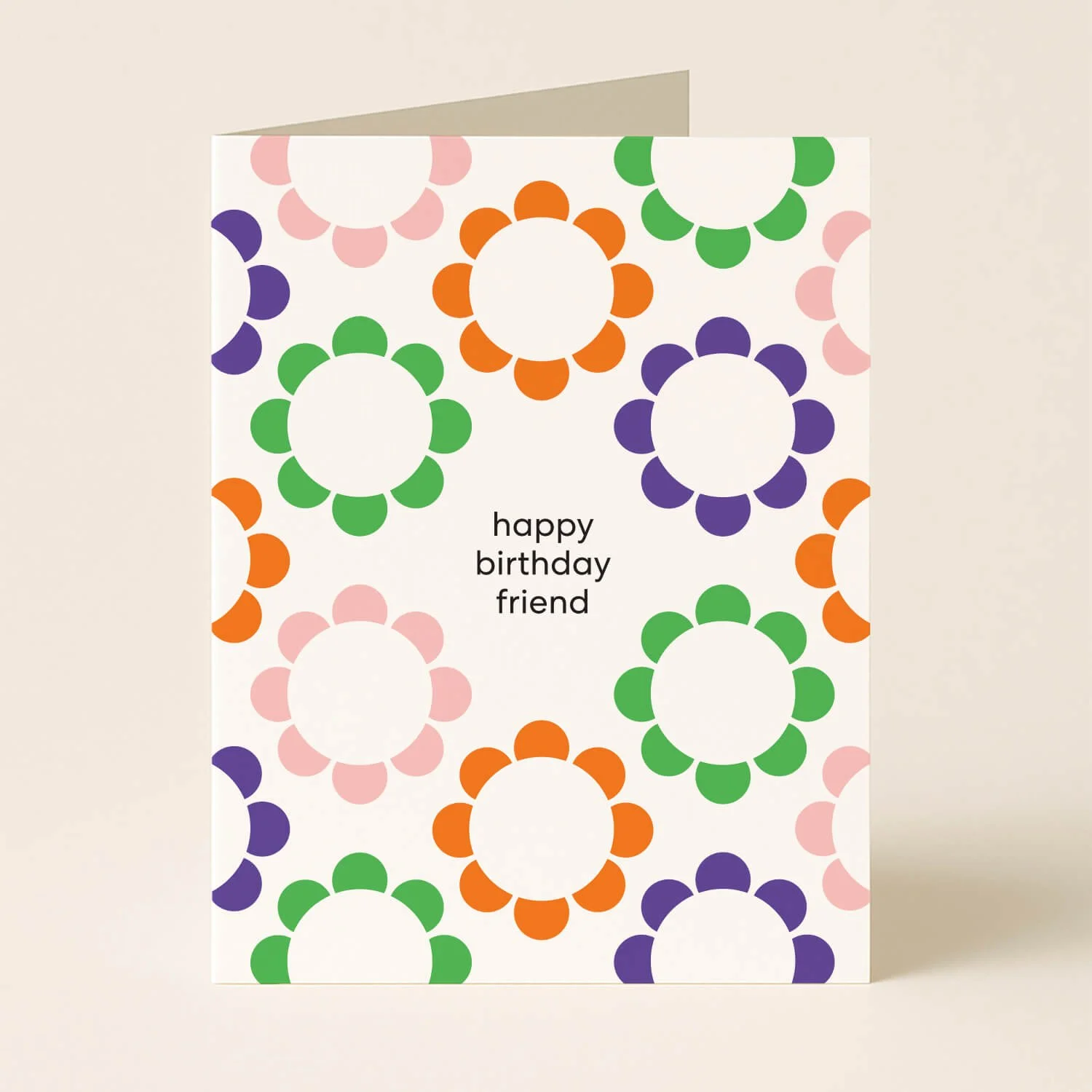 Birthday Geometric Flowers Greeting Card