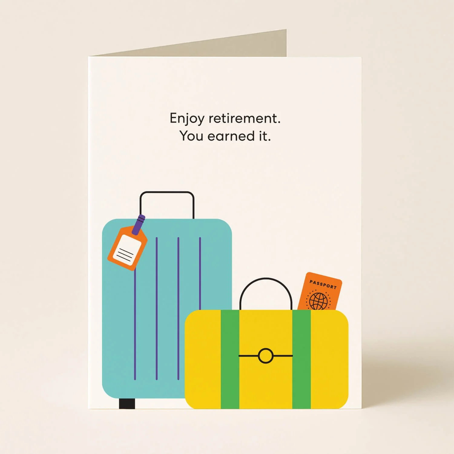 Retirement Travel Luggage Greeting Card
