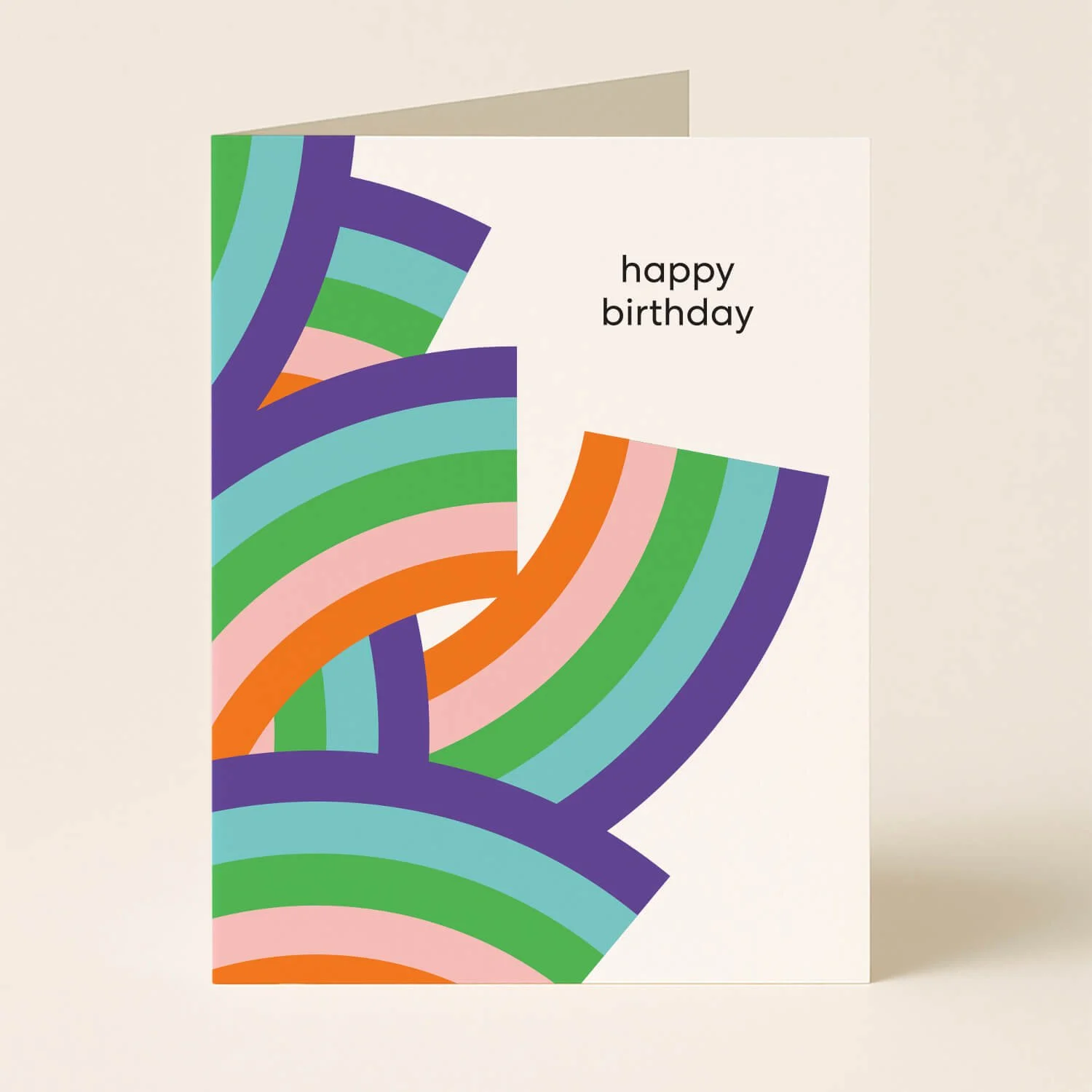 Birthday Rainbow Curves Greeting Card