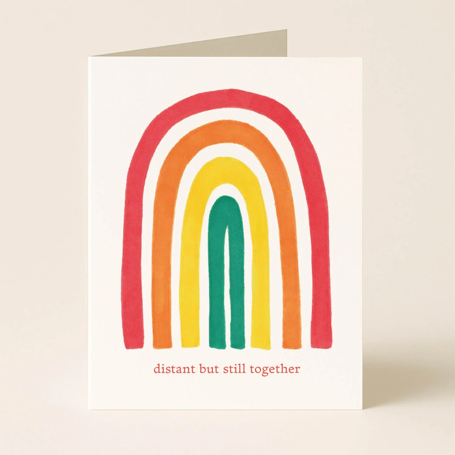 Distant but Still Together Rainbow Greeting Card