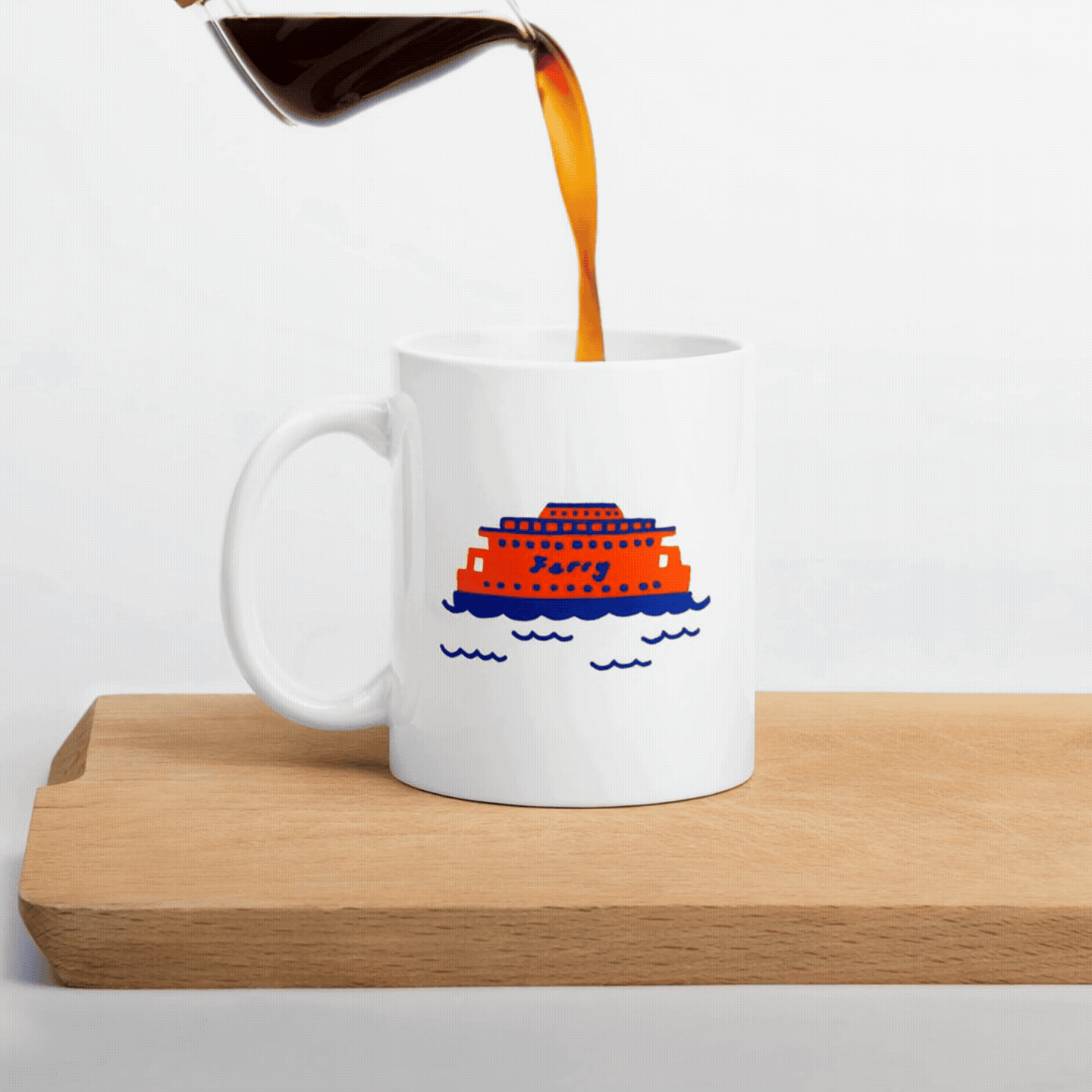 Staten Island Ferry White Glossy Mug