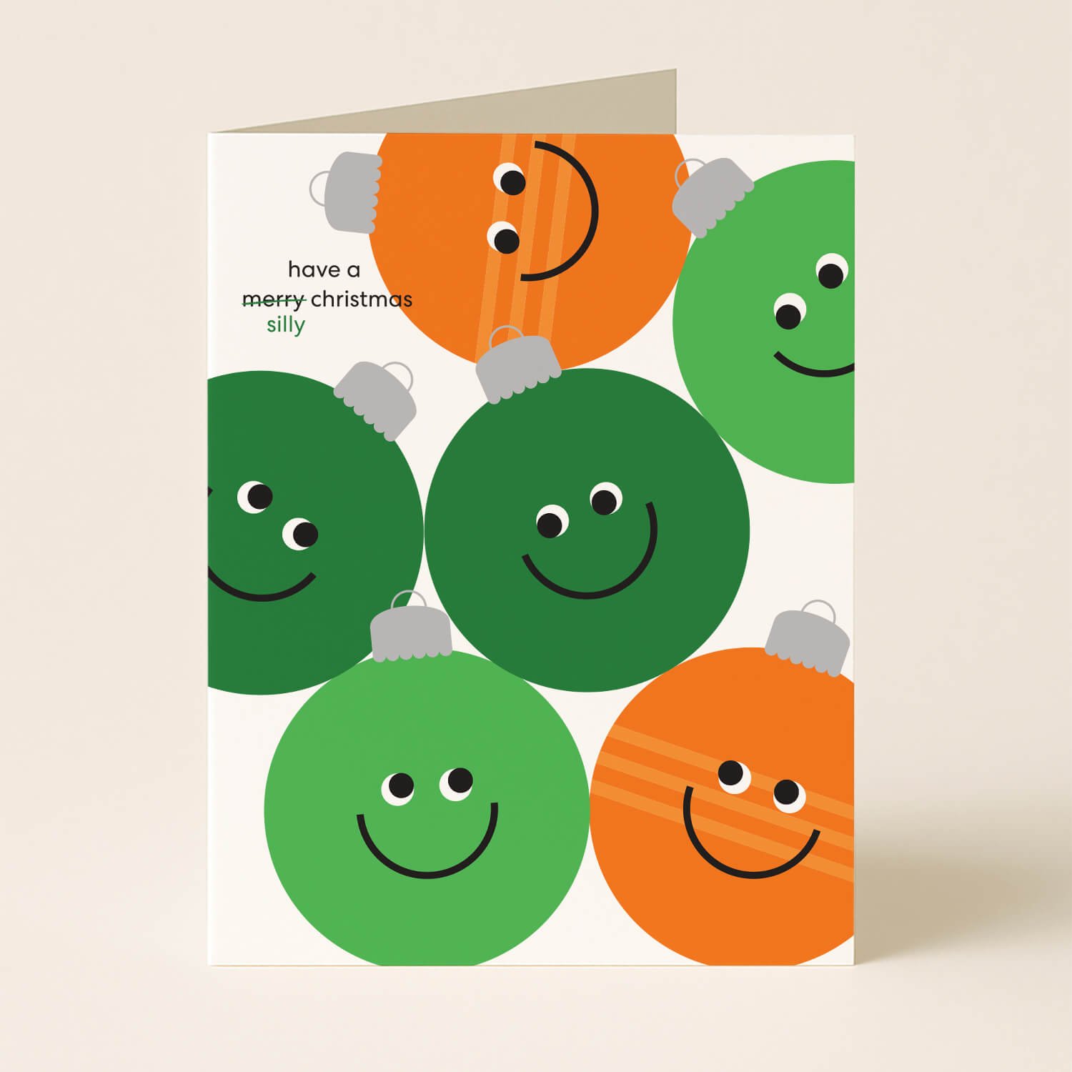 Silly Happy Ornaments Christmas Card