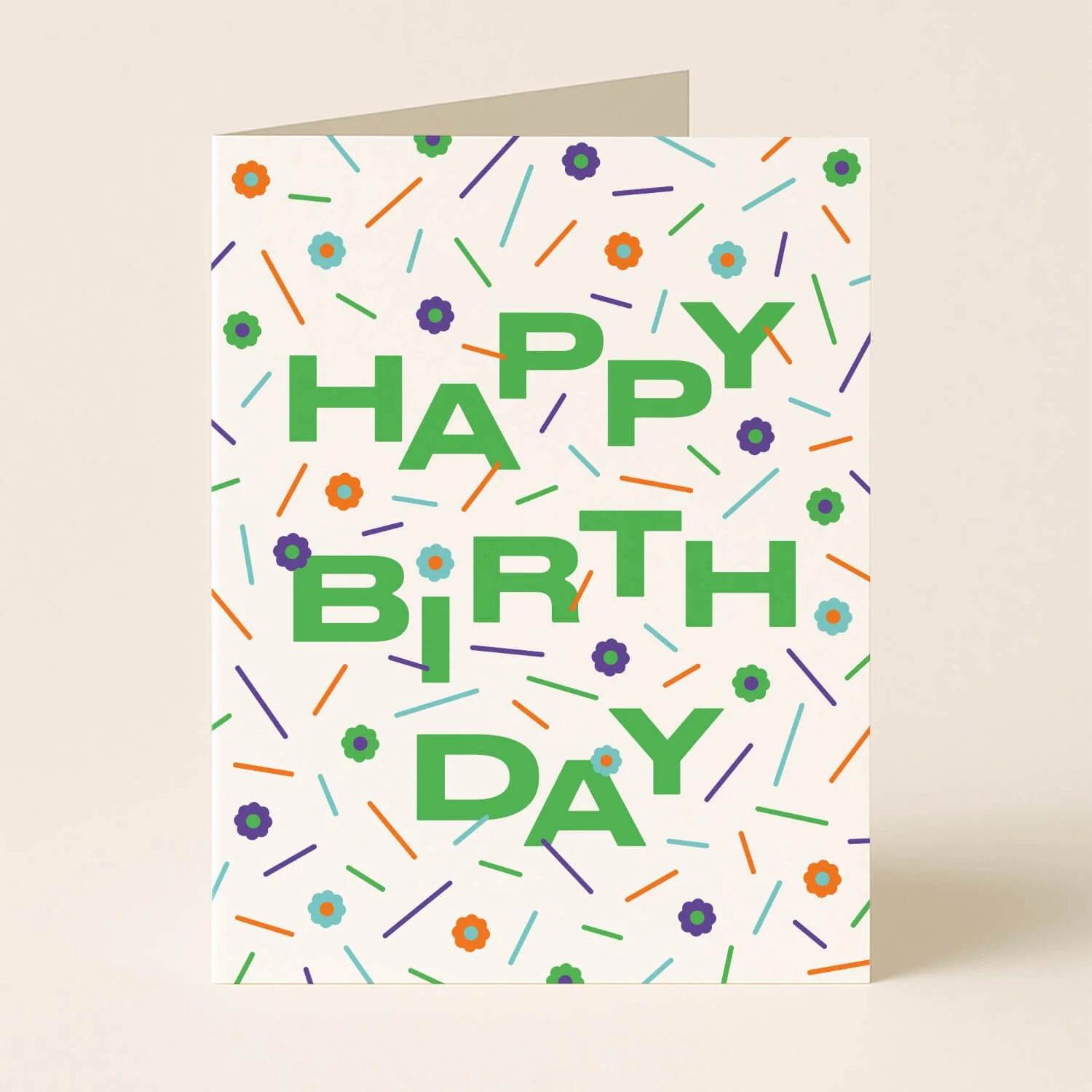 Floral Confetti Birthday Card