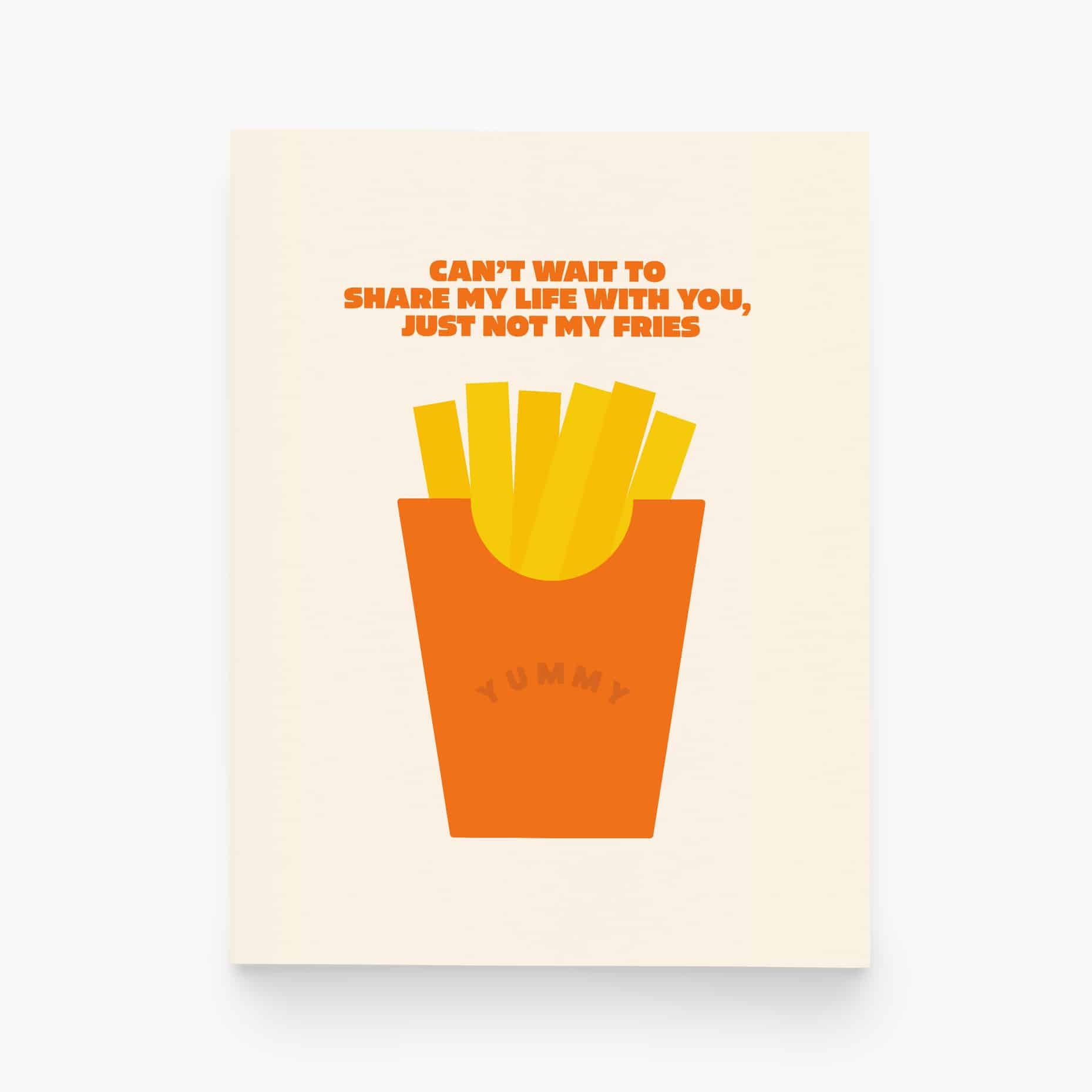 Not Sharing My Fries Wedding Greeting Card