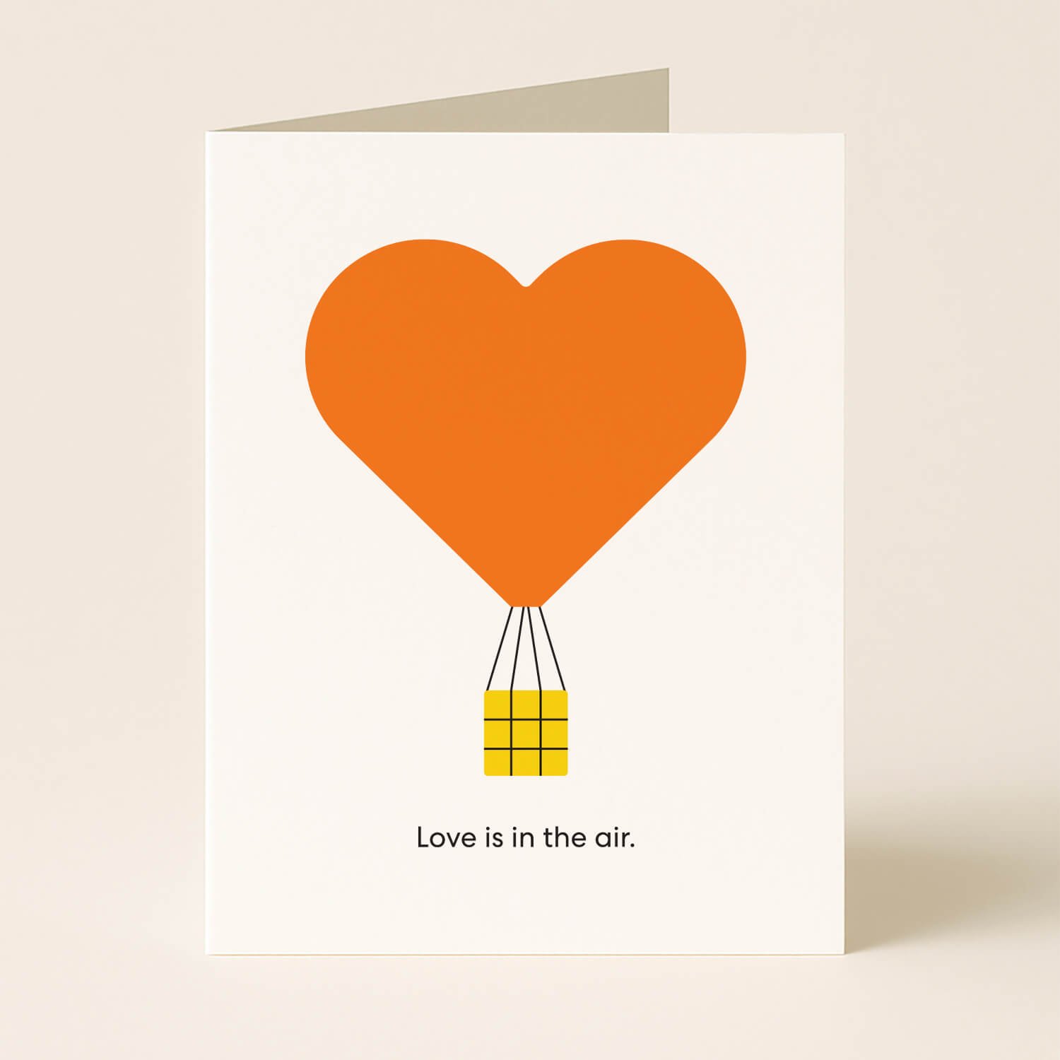 Love is in the Air Heart Hot Air Balloon Greeting Card