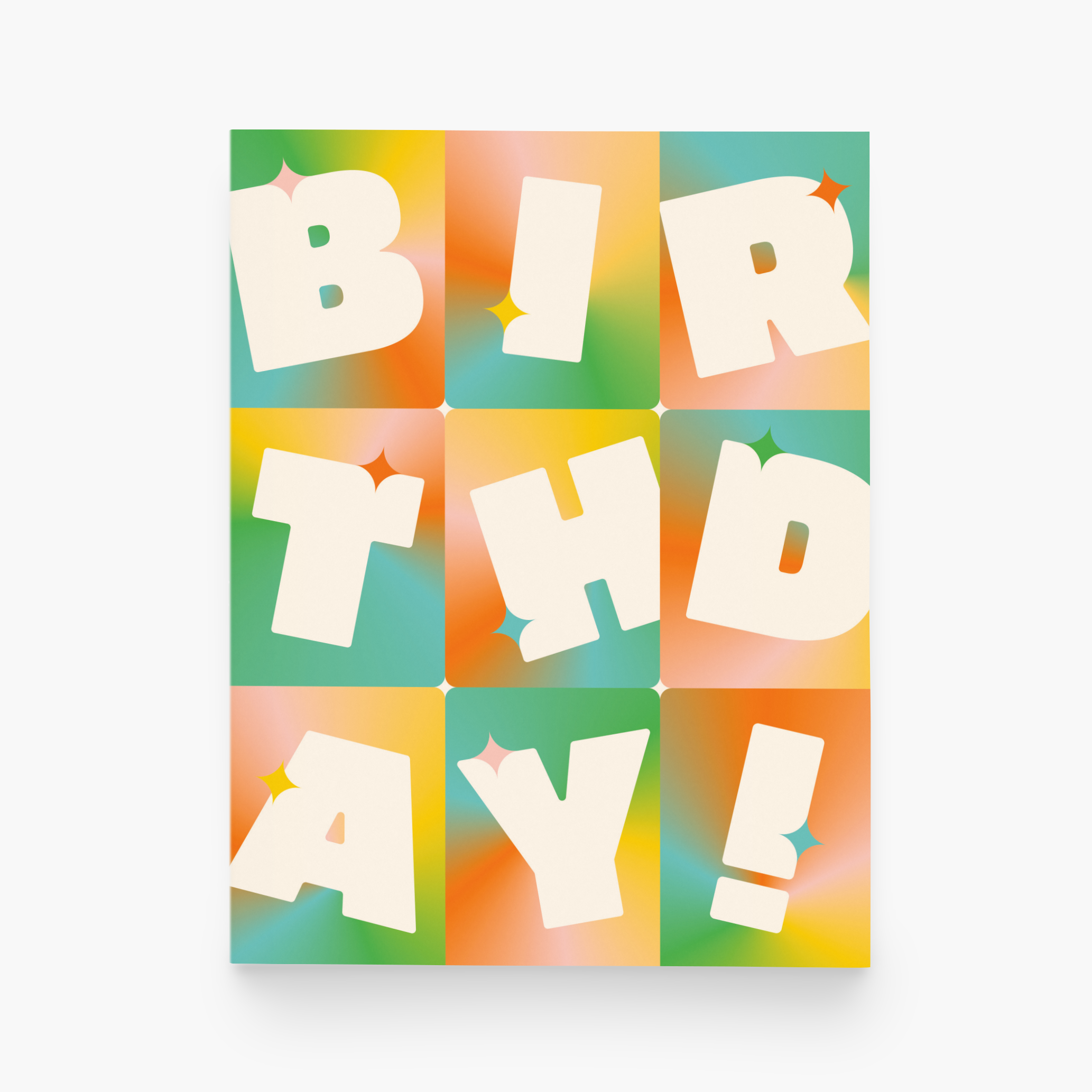 Colorful Gradient Blocks Design Birthday Card