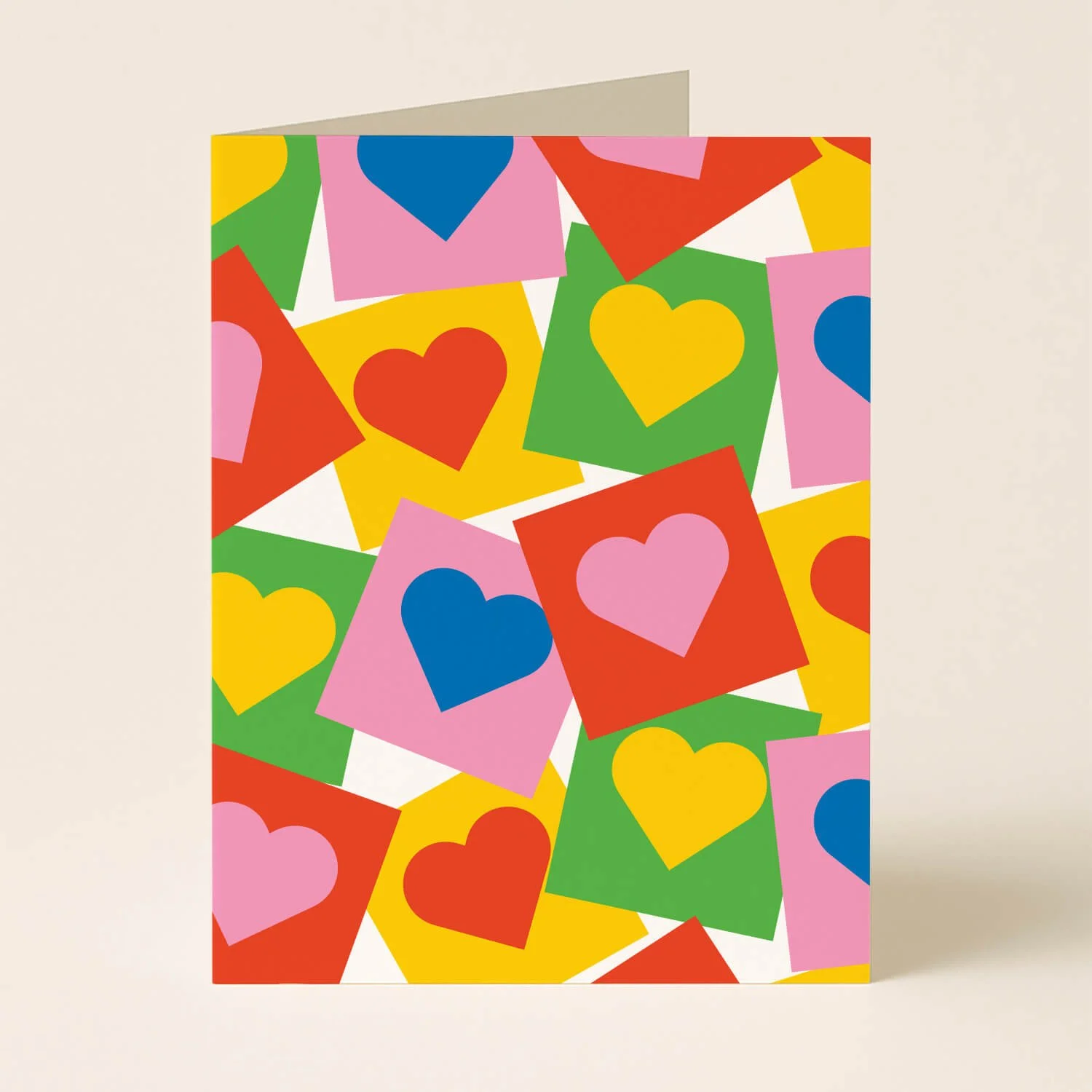 Colorful Hearts Greeting Card