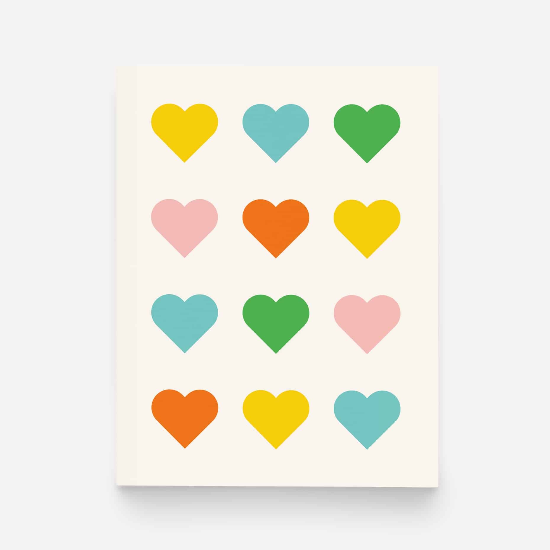Colorful Hearts Greeting Card