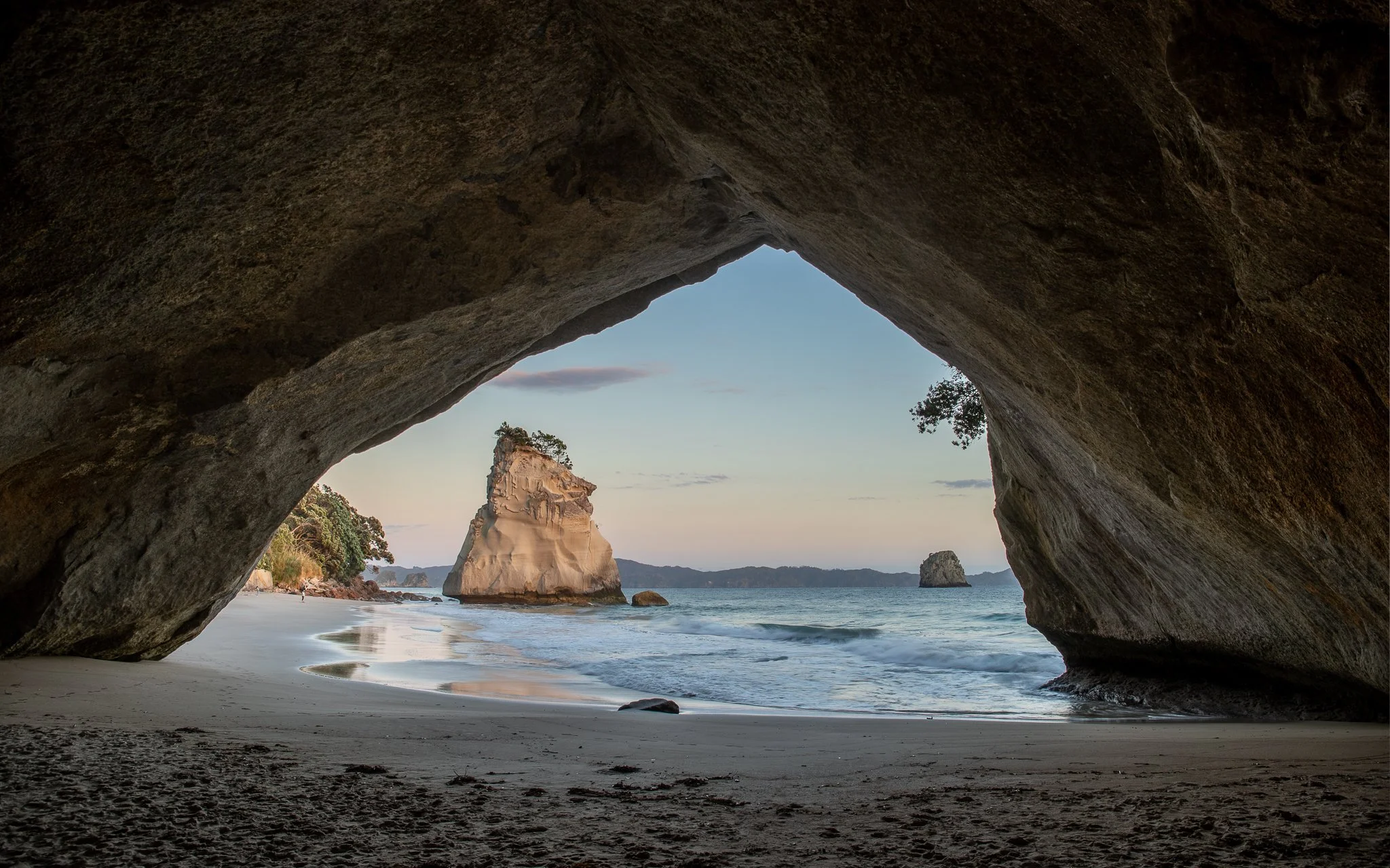 Cathedral Cove, just before sunrise and with the tide low.