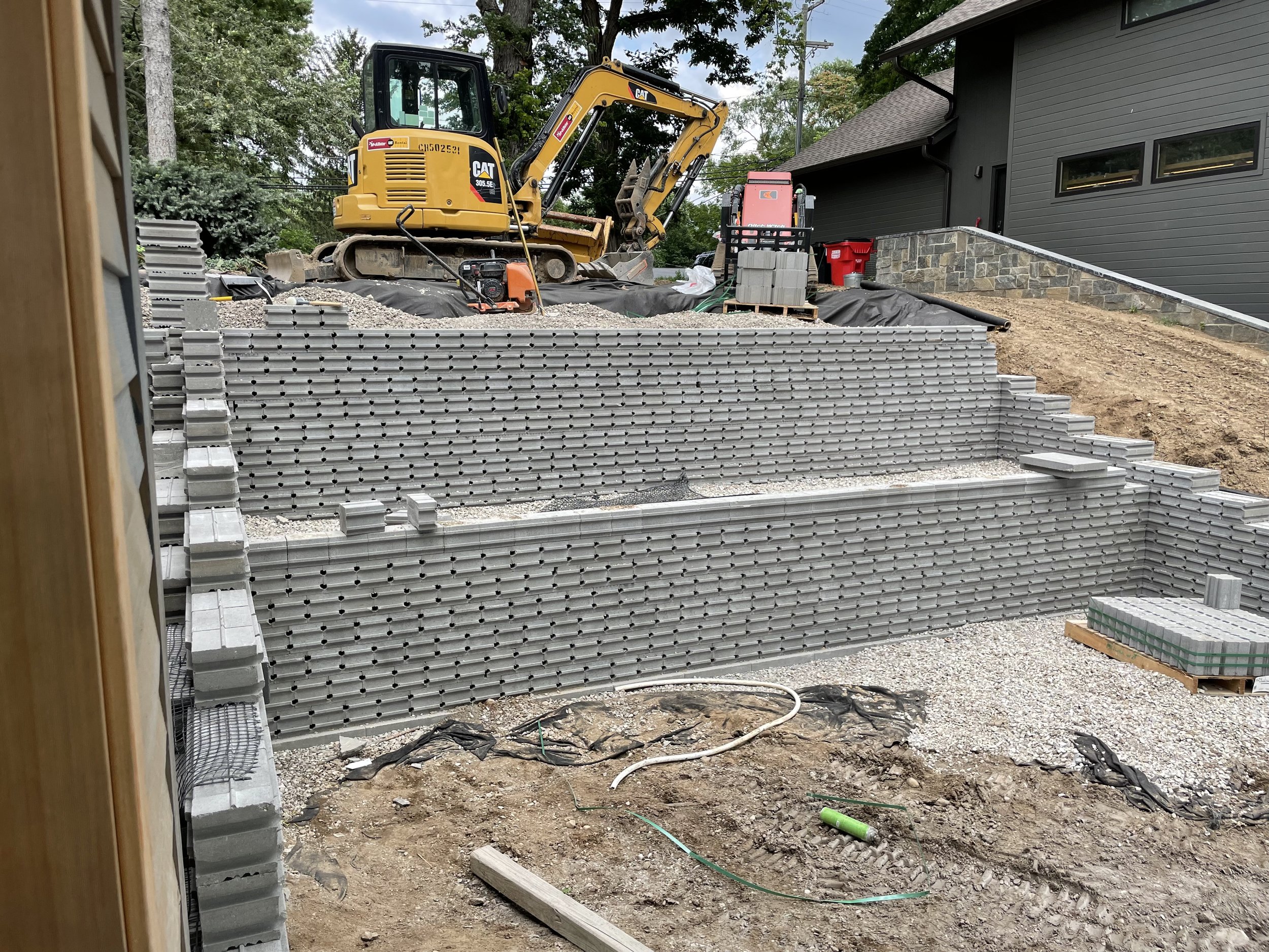 Update your fire pit area with a retaining wall in Ann Arbor, MI