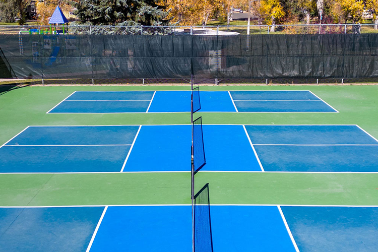 Pickleball court installation at a school