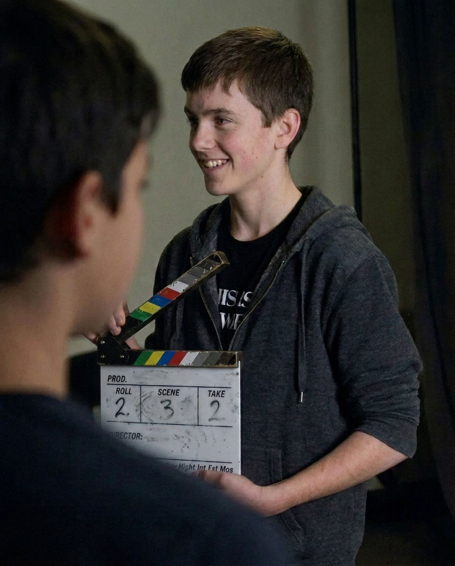 Teen acting students working on a scene in Ultimo