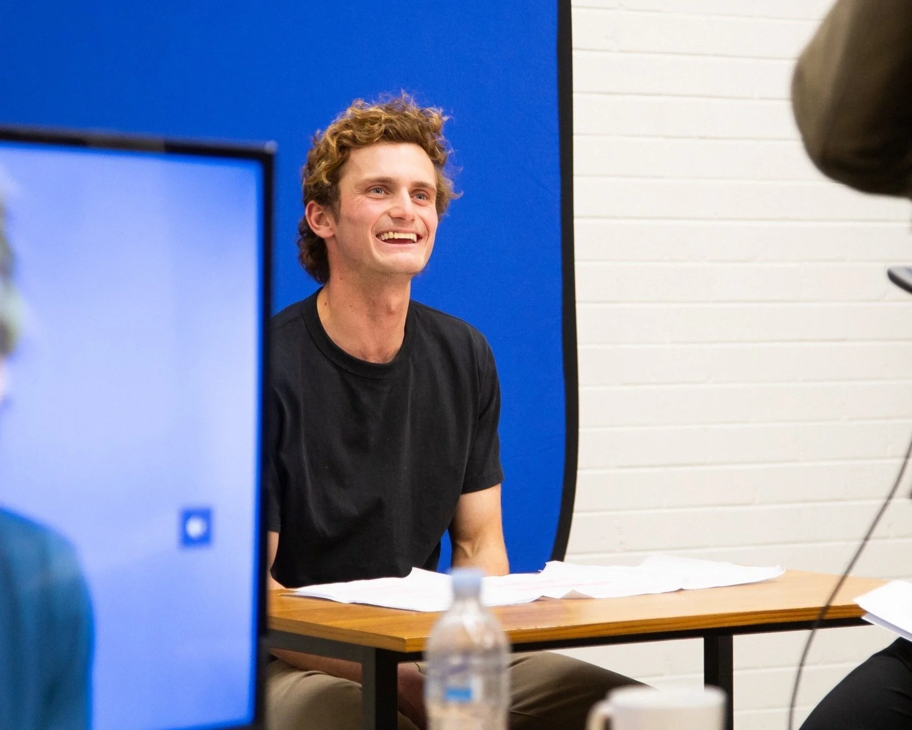 Actors performing in on-camera workshop