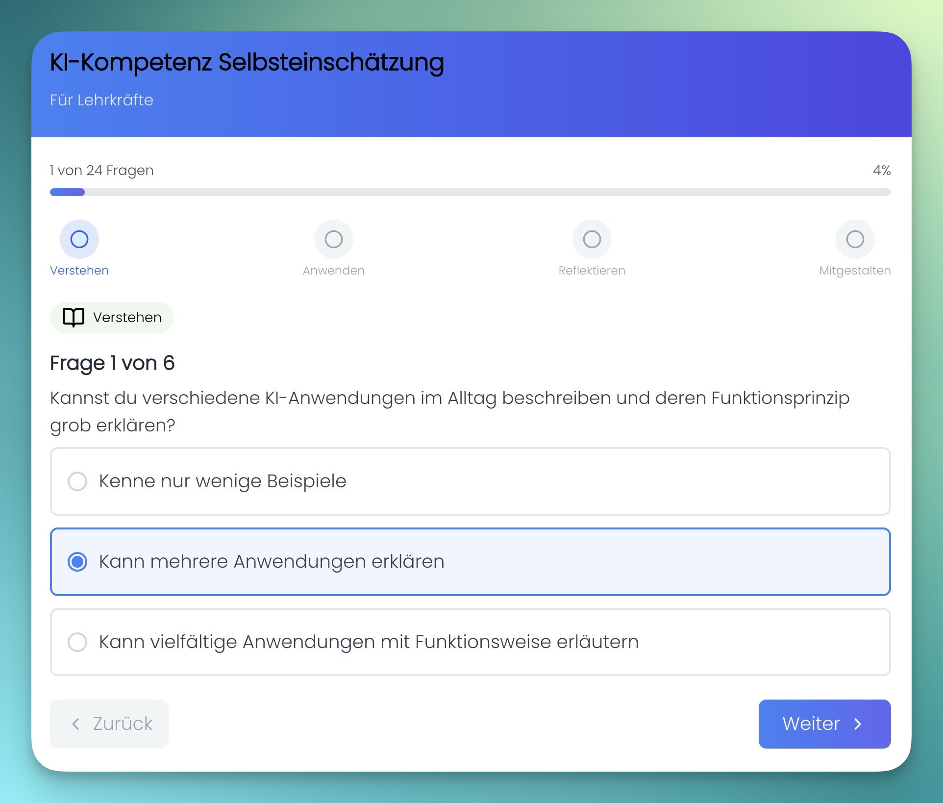 KI Kompetenz  Lehrer einschätzen
