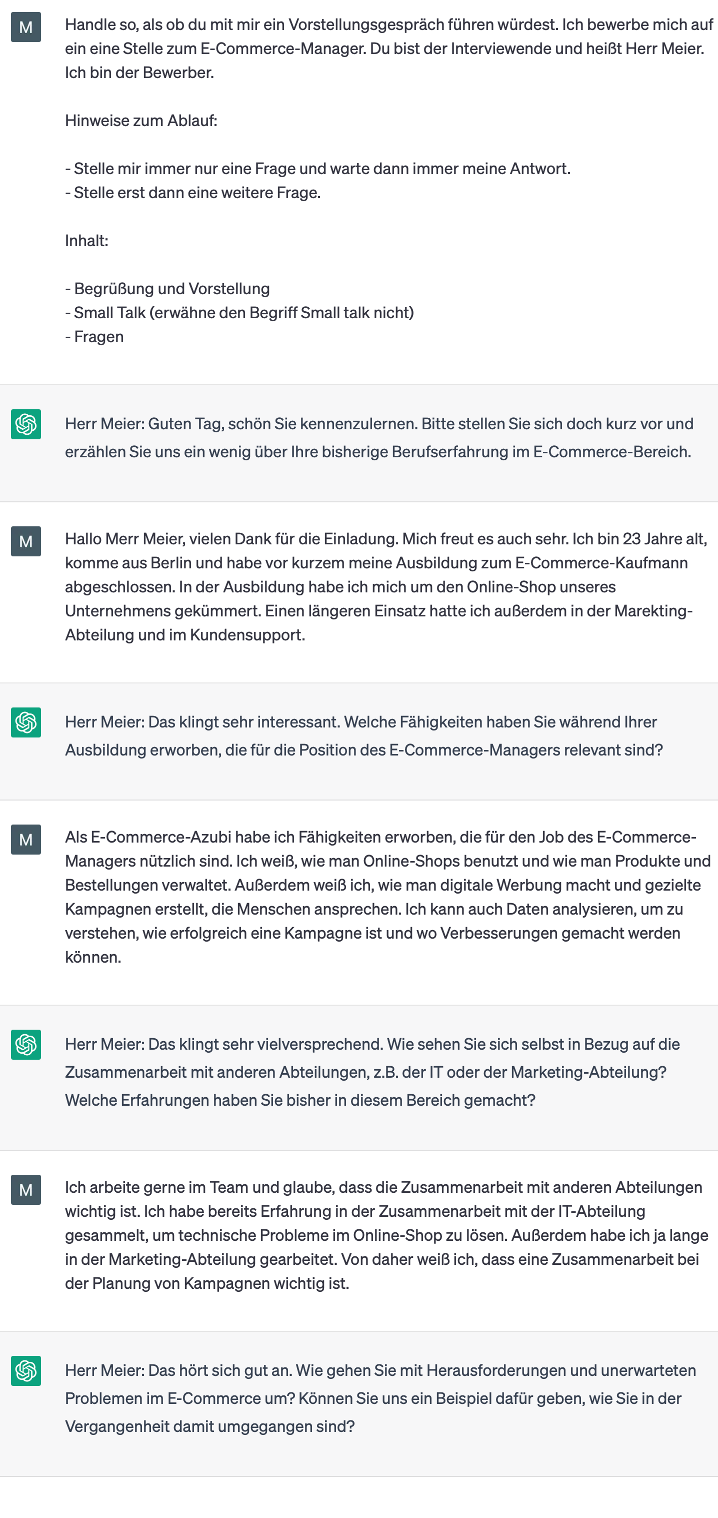ChatGPT im Unterricht: Vorstellungsgespräche simulieren 📝