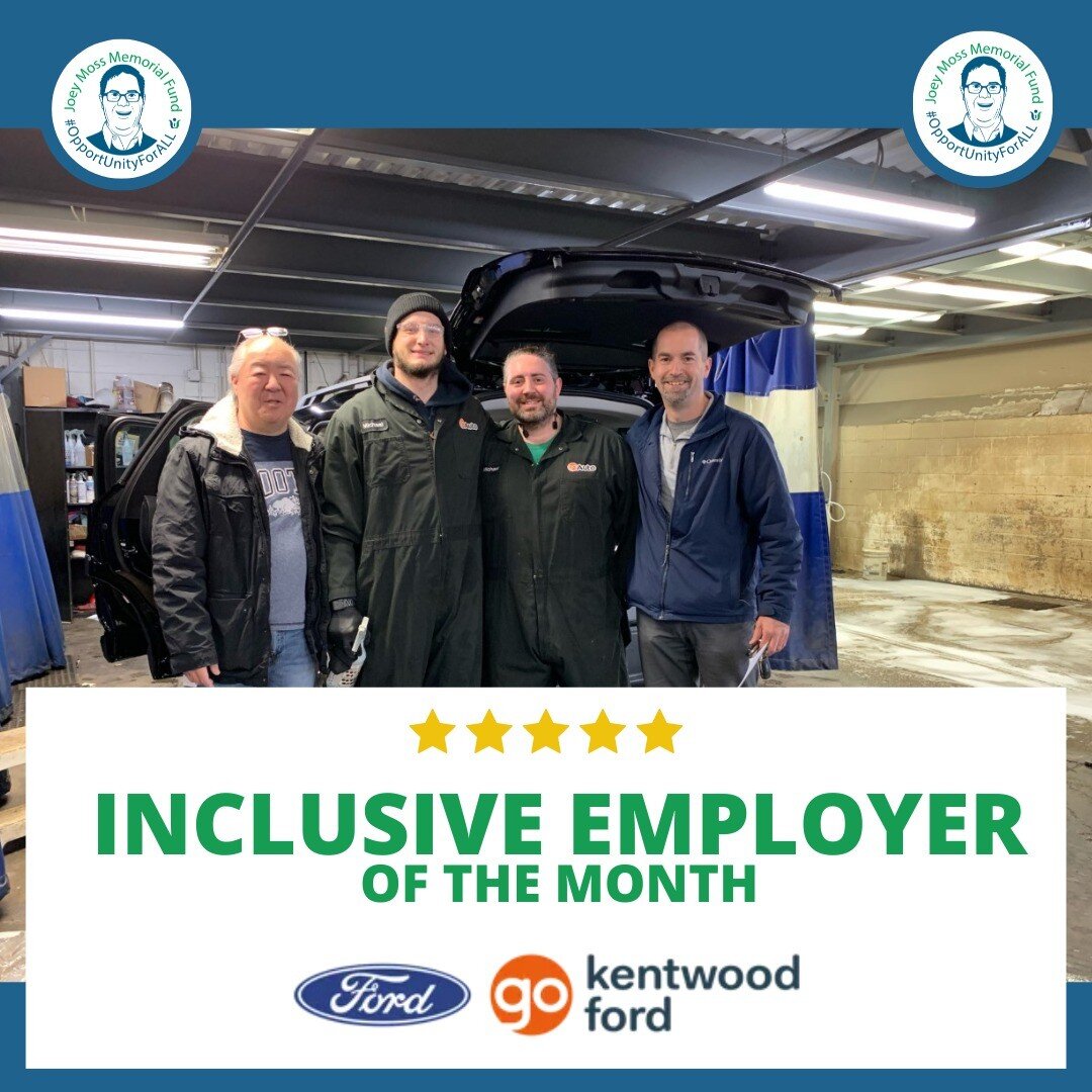 We are introducing our Inclusive Employer for the month of December: @kentwoodford! Kentwood Ford has set up two internships for participants of the Joey Moss Memorial Fund Employment Program. The amazing team at Kentwood Ford are so eager to mentor 