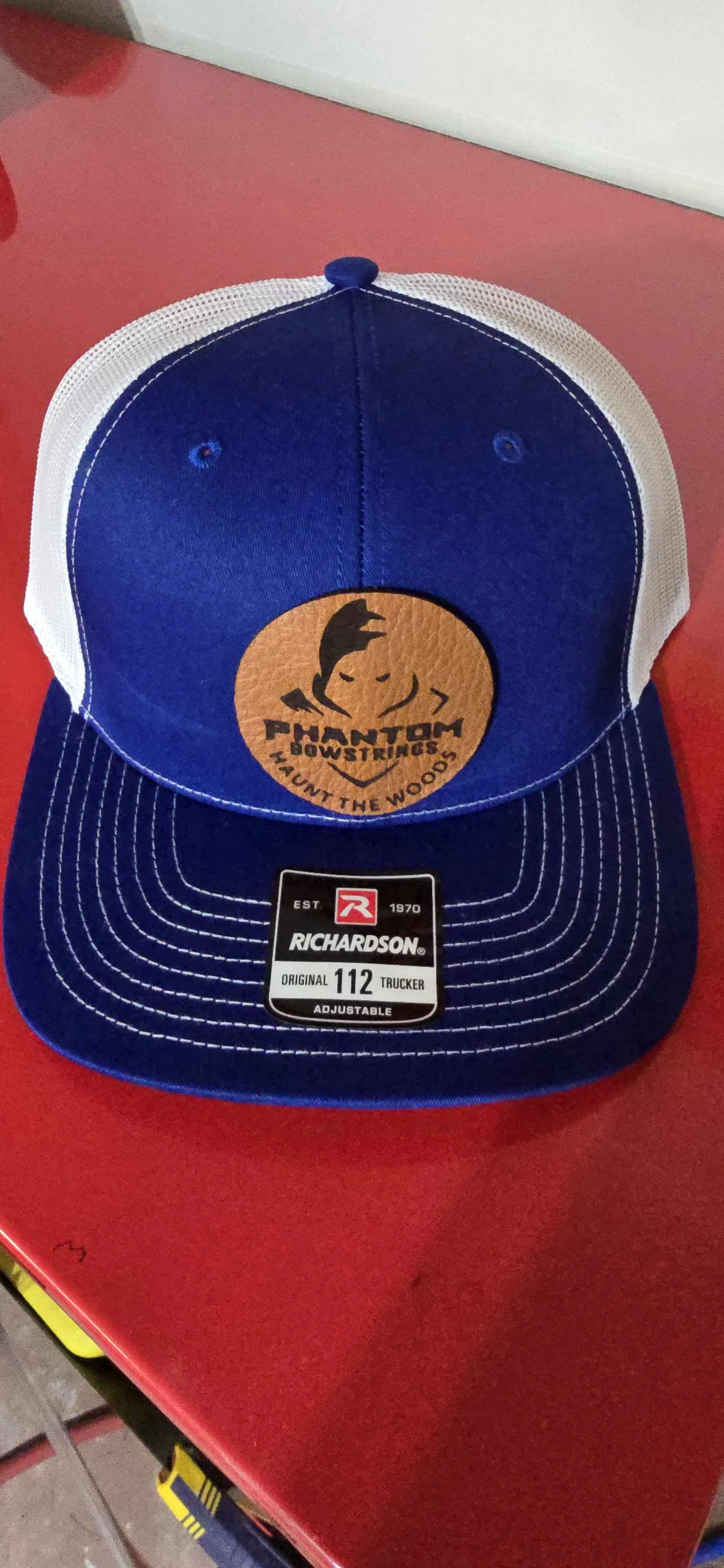 Blue with white back