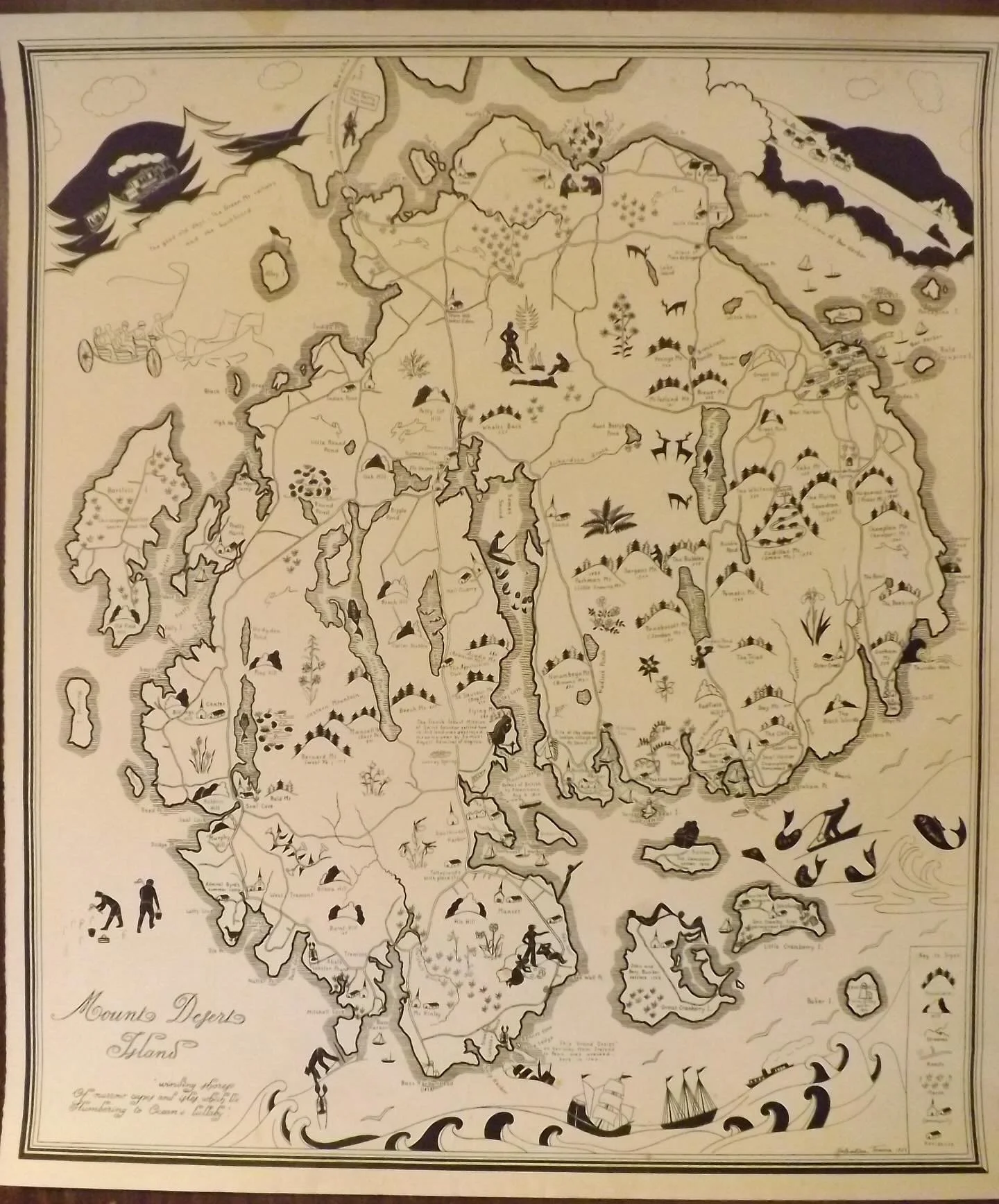 Happy Read A Map Day!
The MDI Histocial Society&rsquo;s collection houses about 159 maps which range from trail maps across the ages, highway maps, to tourist maps which might help end the family argument of &ldquo;what was the name of the restaurant
