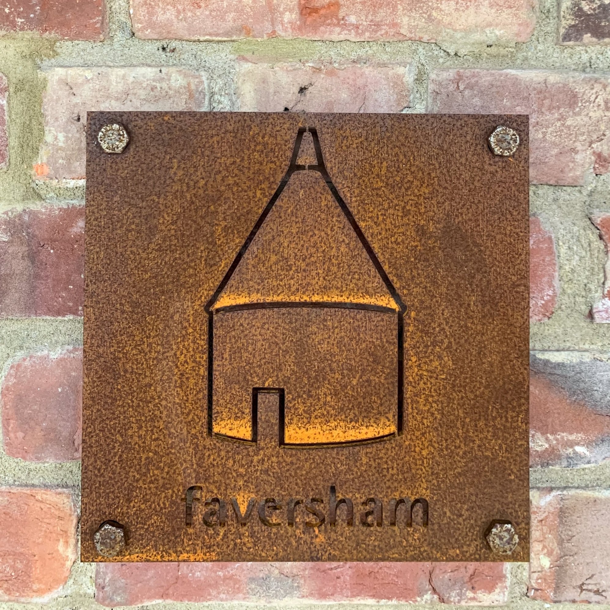 Corten Room Sign for Faversham Suite at Elvey Farm Kent 