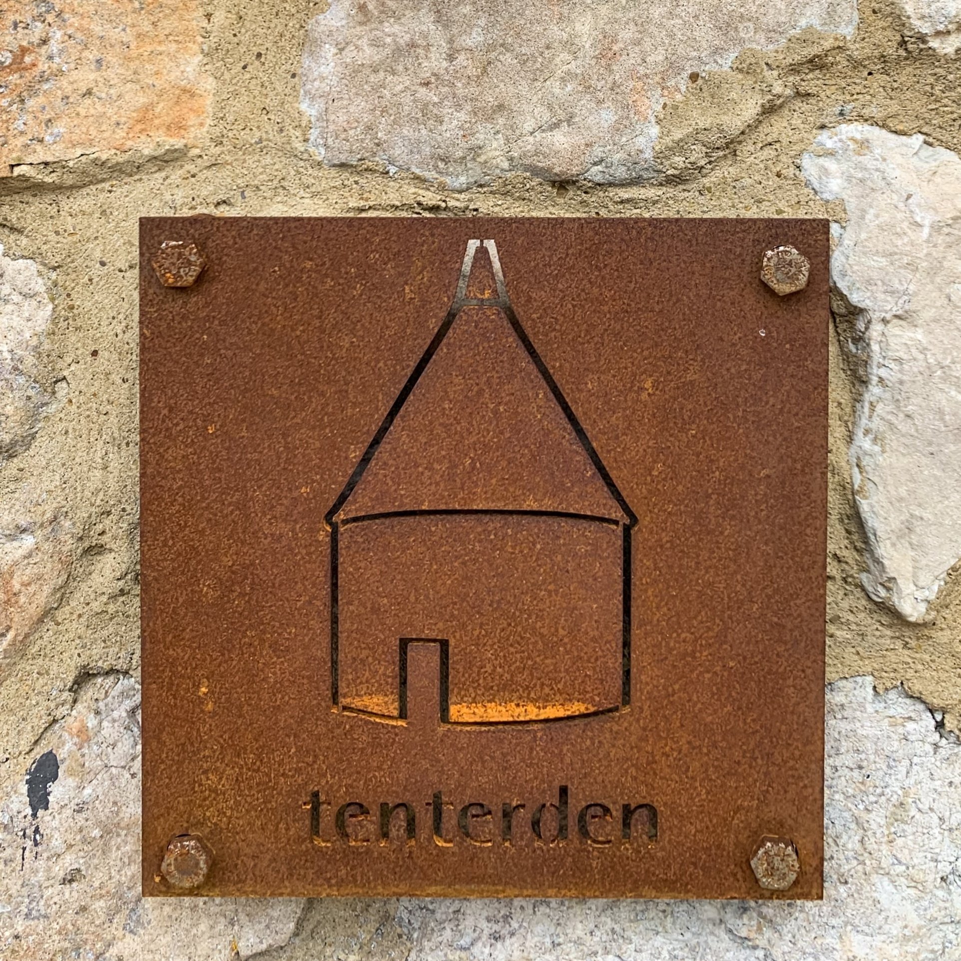 Corten Room Sign for Tenterden Suite at Elvey Farm Kent