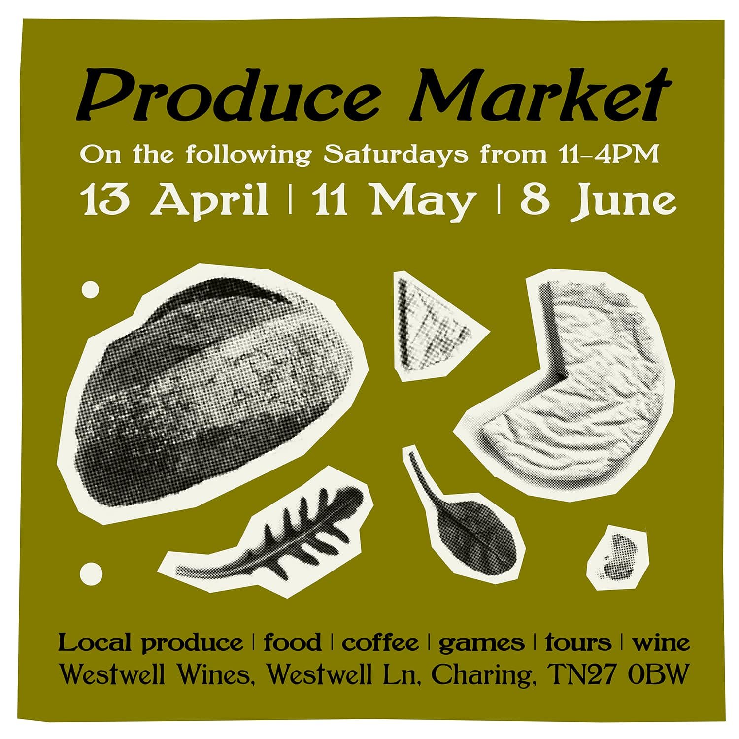Local to us: The first Westwell Produce Market of the year is this *Saturday 13 April, 11-4pm* ✨

Sample and shop at their first produce market for 2024!

Kentish cheese 🧀
Bread + cakes 🥖🎂
British tinned fish + seafood 🐟
Micro greens 🌱
Spirits, 