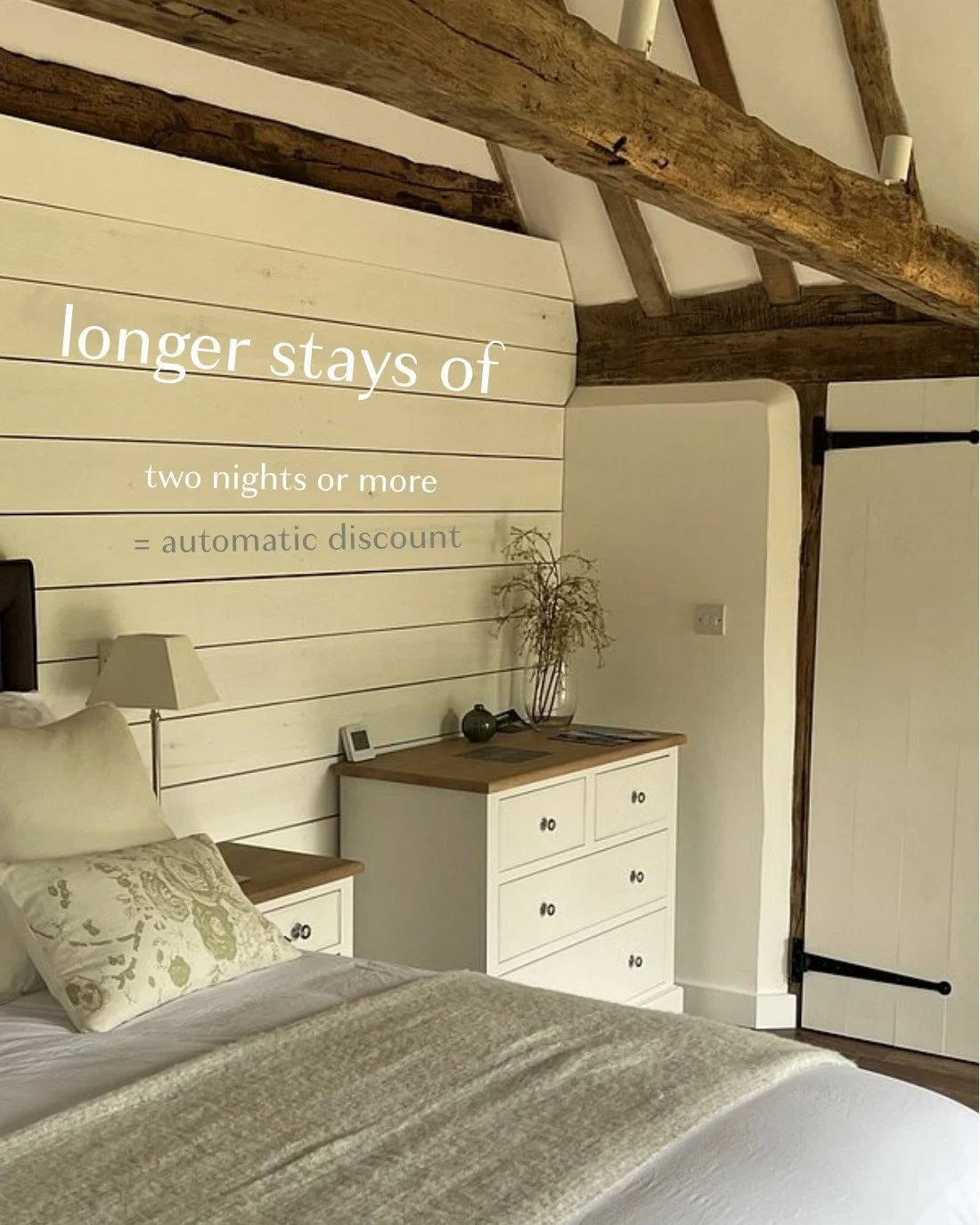 Dreaming of your next break? 🌿 We offer discounted rates for longer stays! Book two or more consecutive nights in any suite and enjoy an automatic discount. Our bookings are now open until April 2027, so plan ahead to secure your escape in the heart