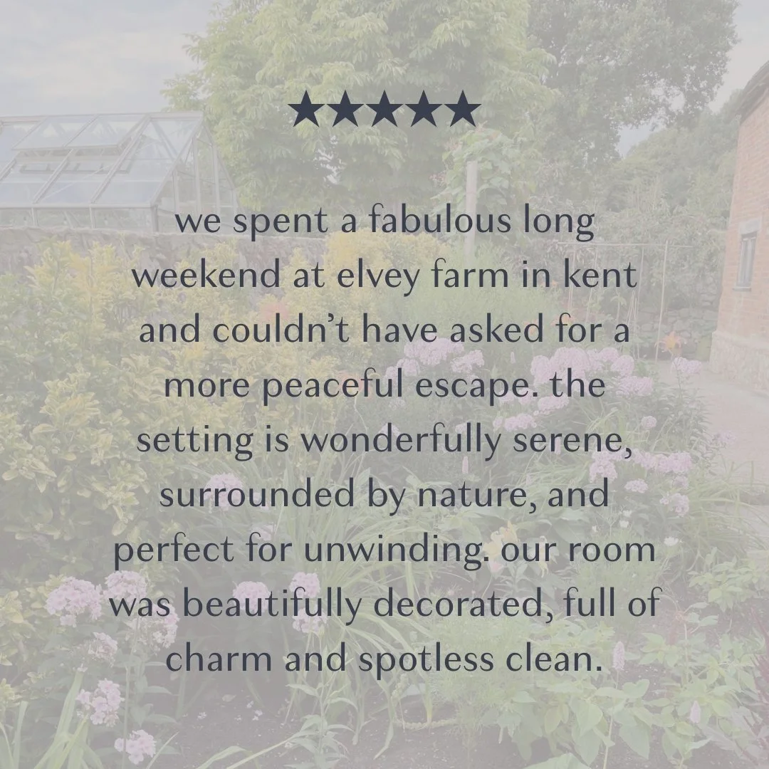 What our guests are saying about us...
πΏ "We spent a fabulous long weekend at Elvey Farm in Kent and couldn't have asked for a more peaceful escape." Read the full review on the photos!" Thank you for the wonderful review Asena. 
Co