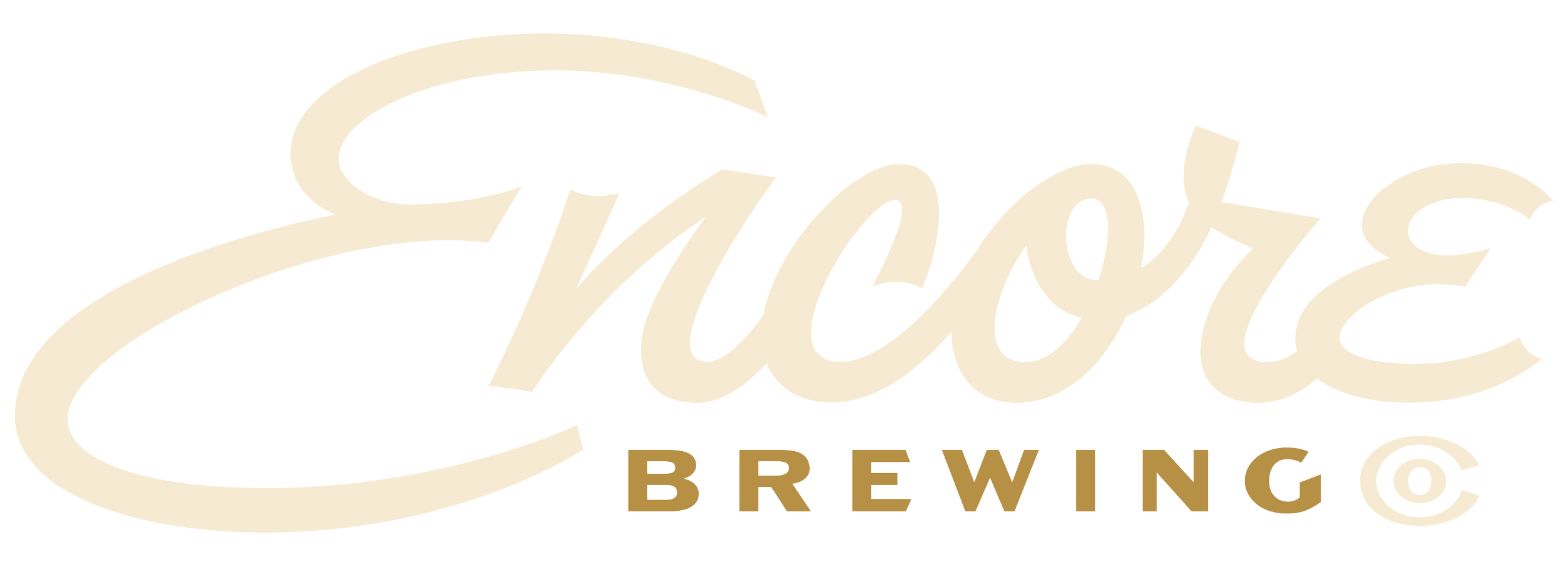 Sierra Nevada Brewing Company logo in cursive beige font with the word 'BREWING' in uppercase gold font underneath.