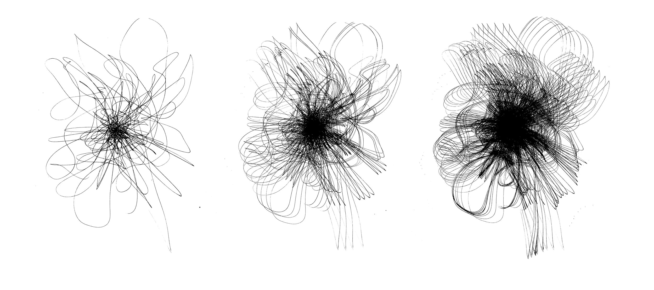 Digitized Screenprint Triptych, 2021, 12x27"