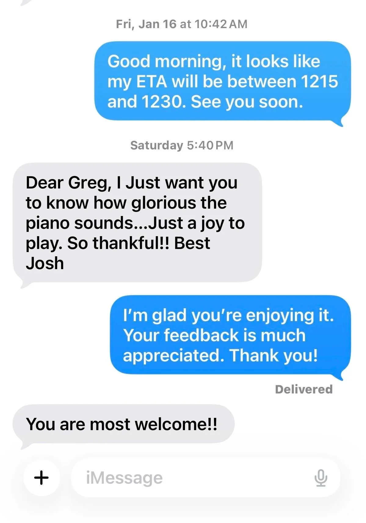 Hammer work and a satisfied customer! Victorian Steinway B, restored.