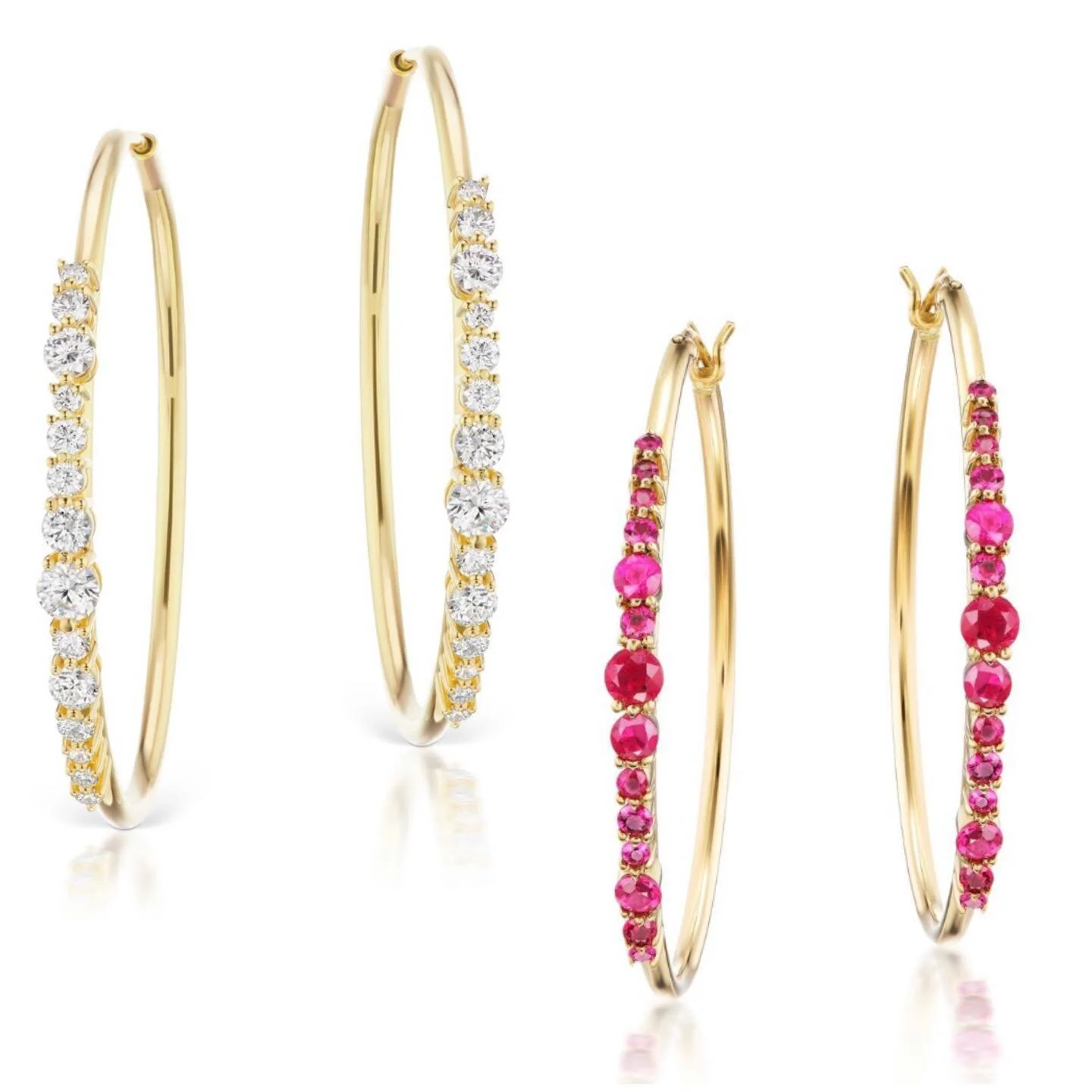 Vanilla and cherry 🍒🍦 #hoopearrings #diamondhoops #ruby #dreamy #delicious #summer #treat