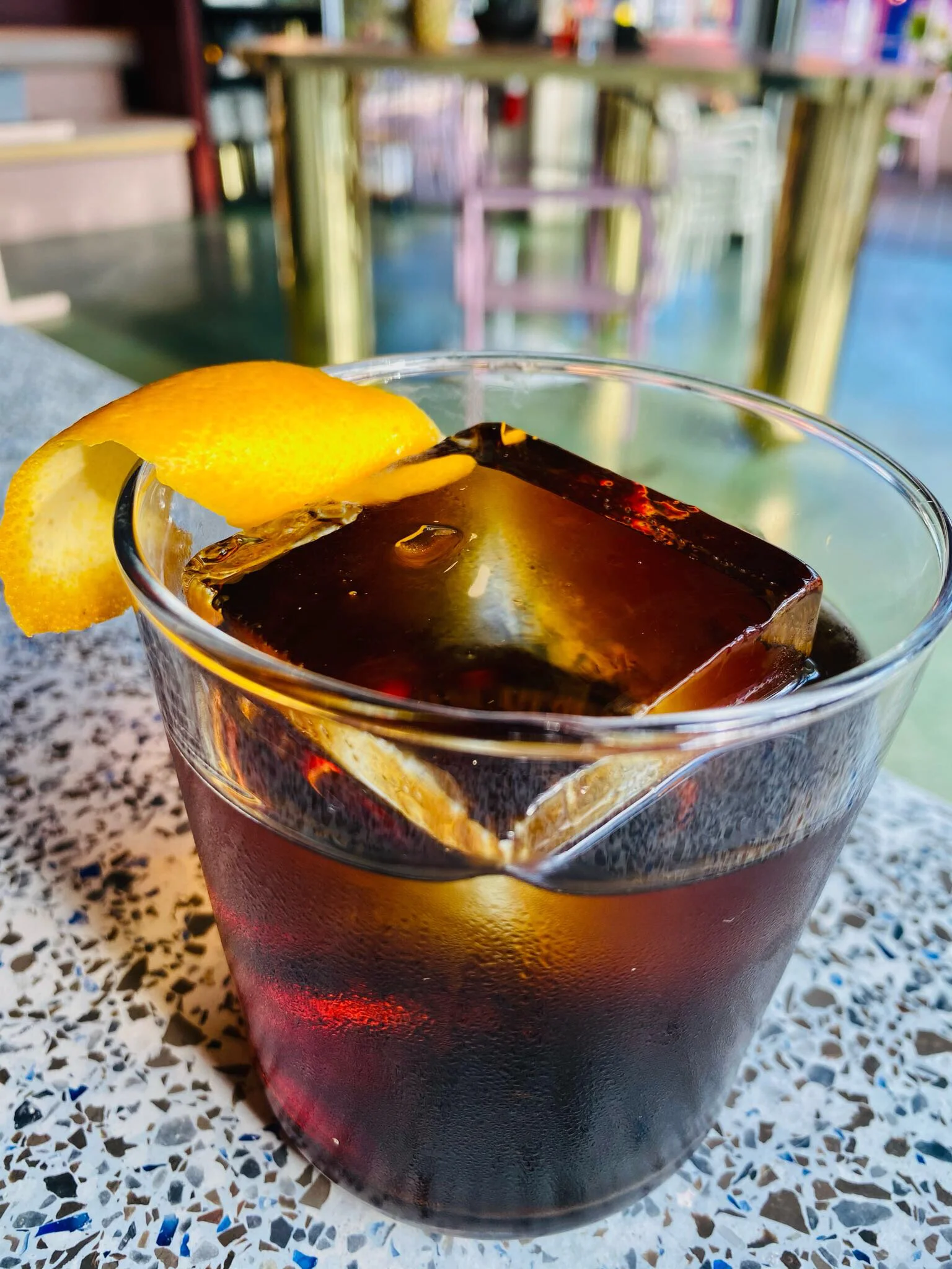 Netflix and Chill Cocktail made with Michters Rye, Foro Amaro, Aztec Chocolate Bitters
