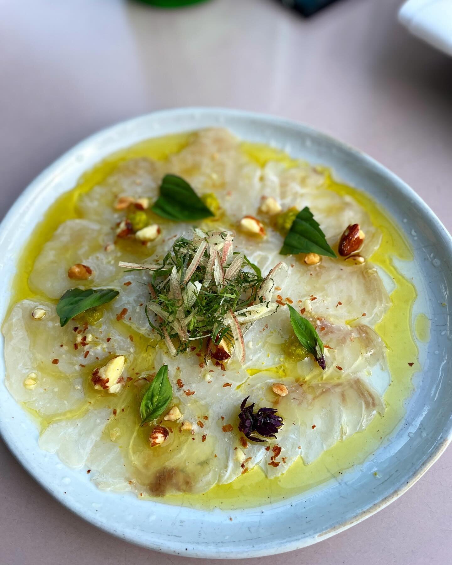 It&rsquo;s not crudo, it&rsquo;s carpaccio. Capisce?

Our beloved hamachi dish got a little spring makeover recently and we just wanted to show off how purrty she is!

Hamachi Carpaccio | Ojai orange kosho, crushed almonds, shiso, myoga, lemon, evoo.