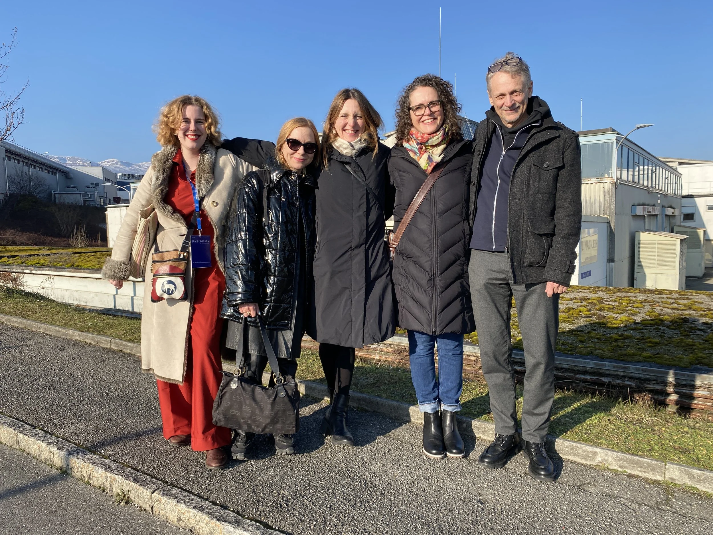 Ligia Bouton with members of the Arts Initiative from the Niels Bohr Institute.