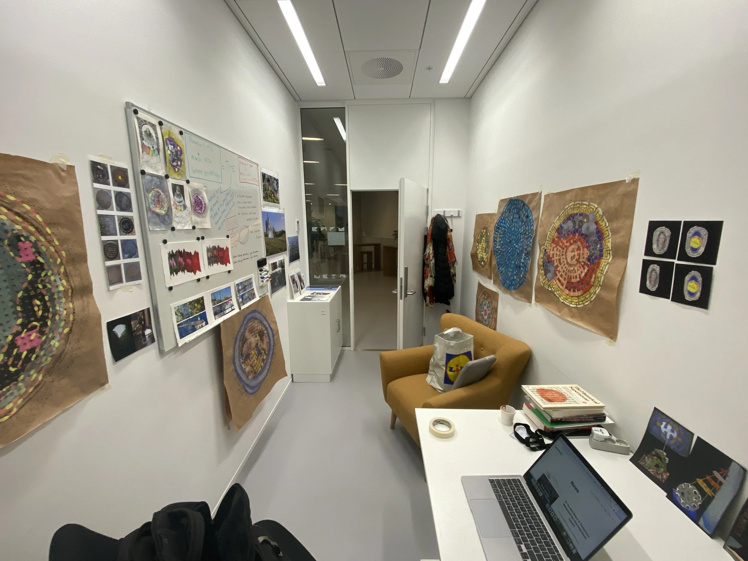 Ligia Bouton's art studio at the Niels Bohr Institute.