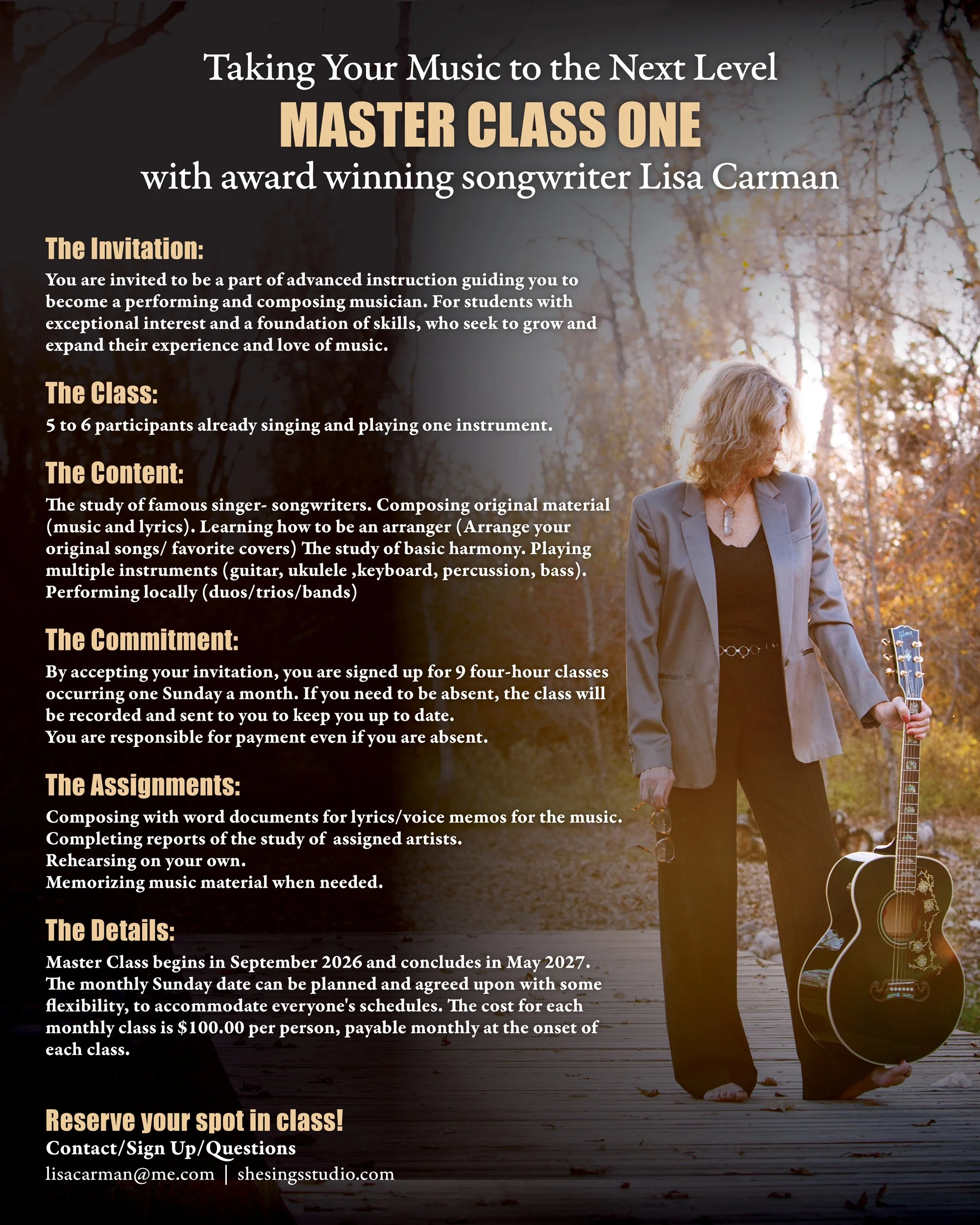 Master Class One with Lisa Carman