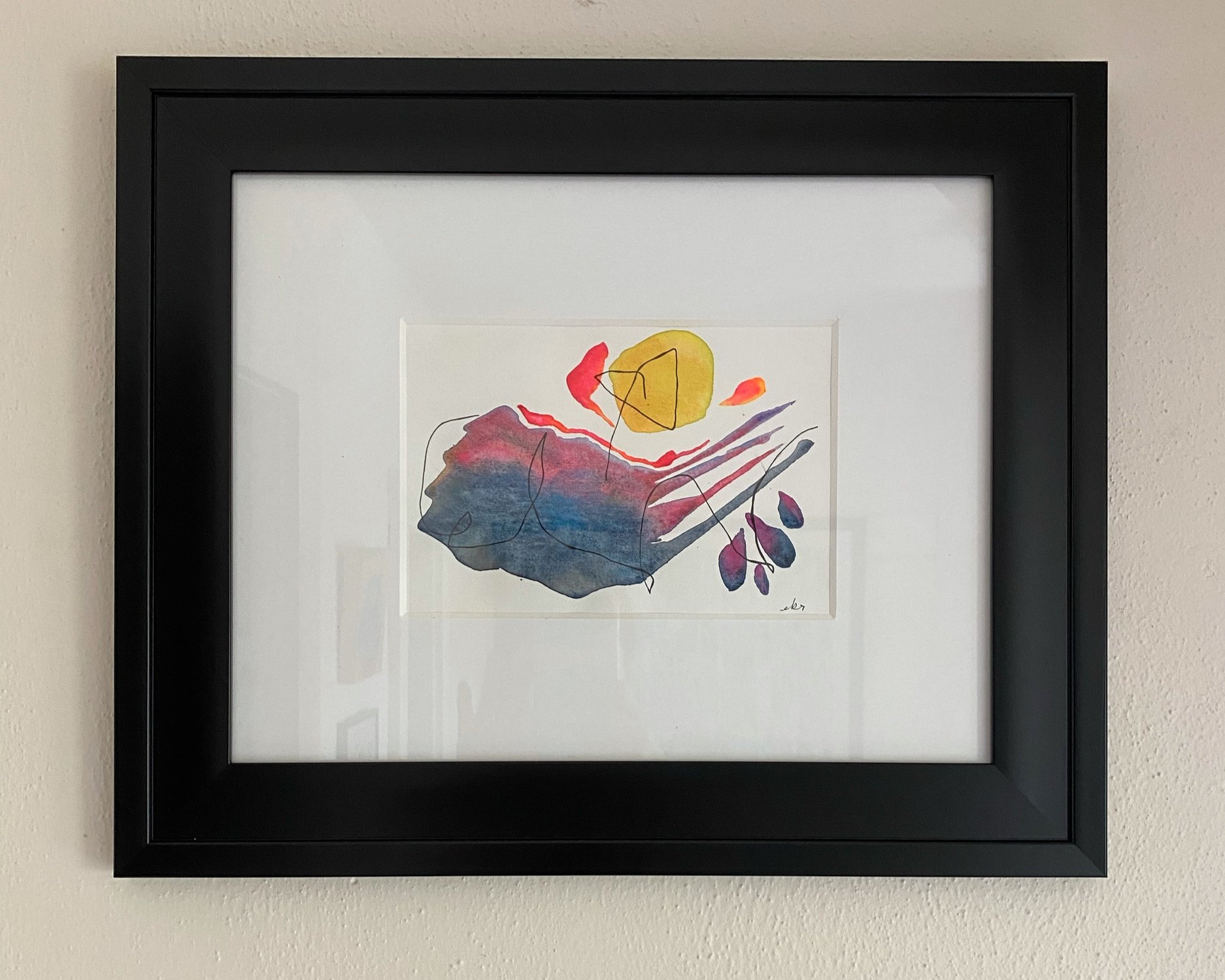 "I know you'll be the sun No. 3" framed with custom mat - 15x18 -$150