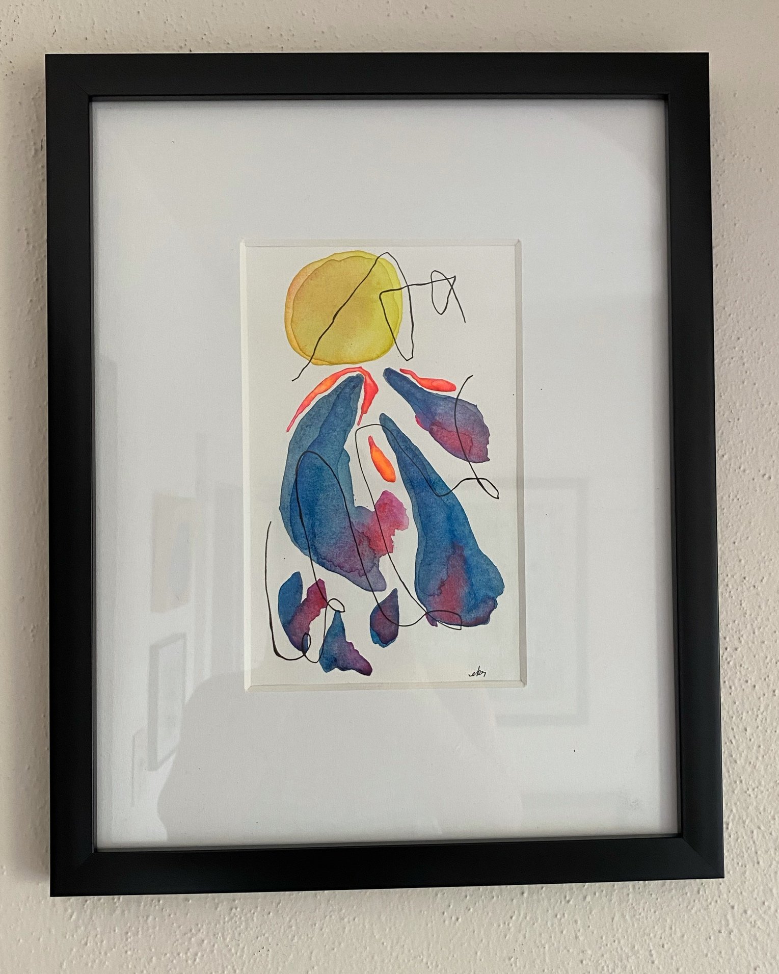 "I know you'll be the sun No. 4" framed with custom mat - 12x15 - SOLD