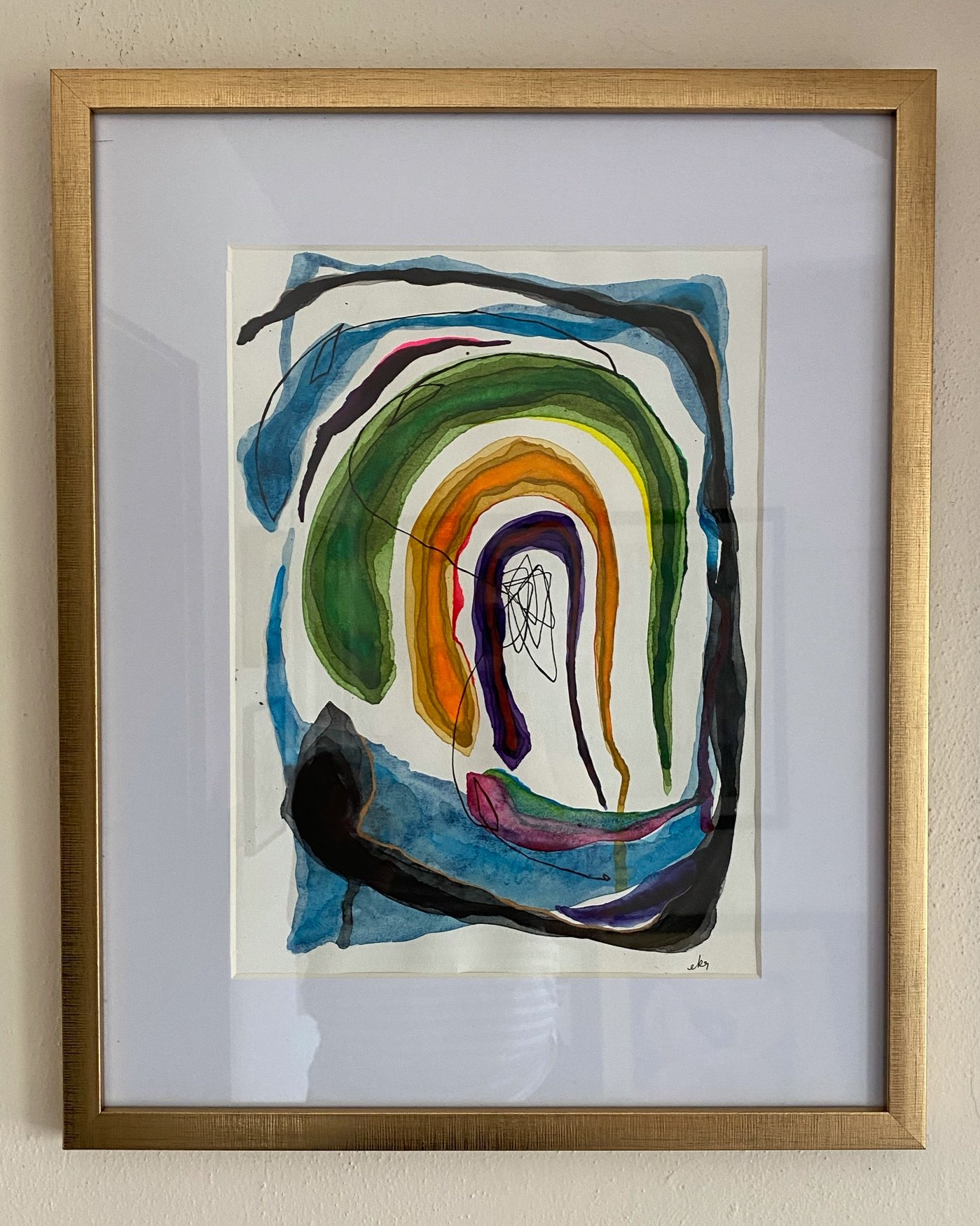 "when it doesn't fit, alternatively titled, making room for growth" - framed with custom mat - 17X21 in - $225