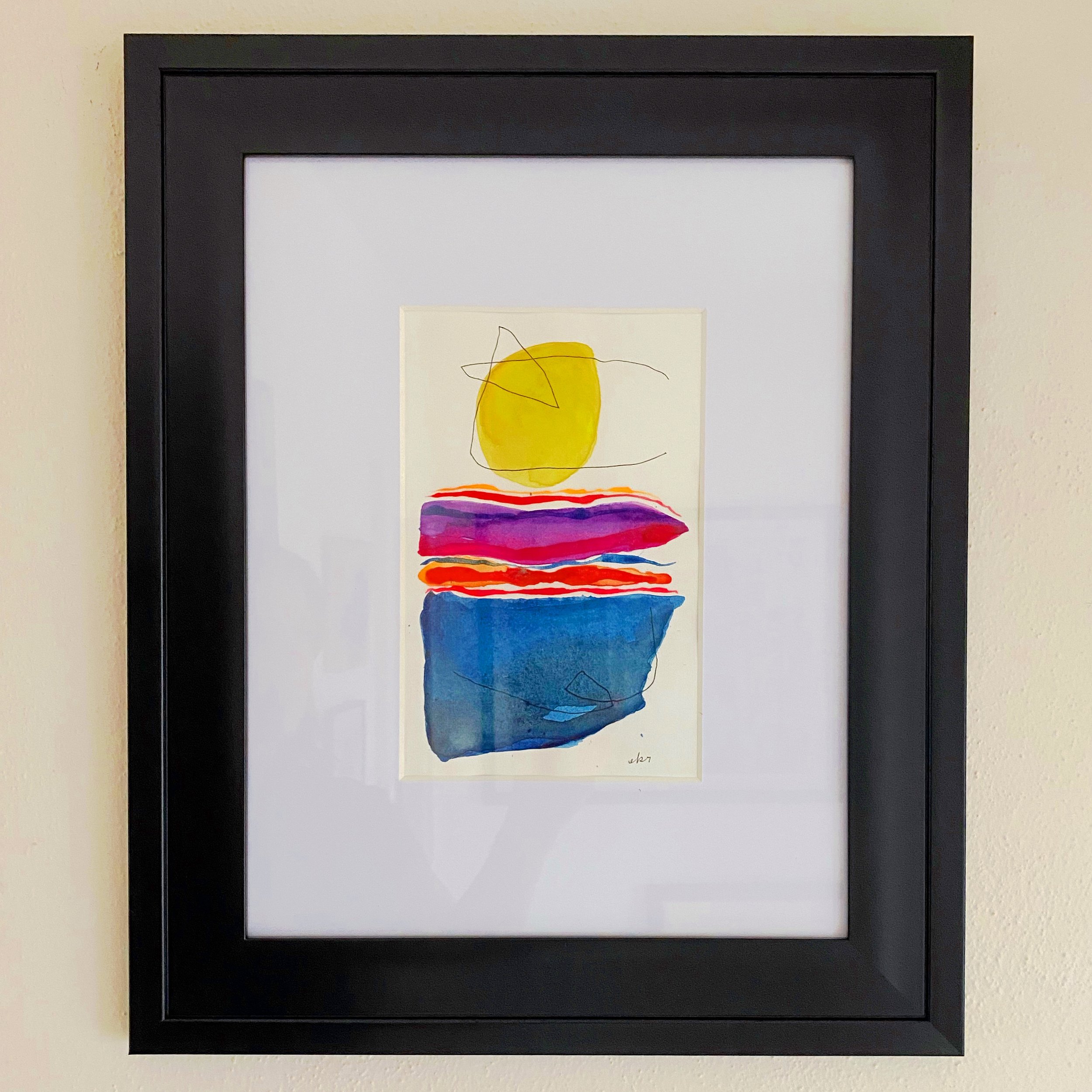"I know you'll be the sun" framed with custom mat - 15x18 - SOLD